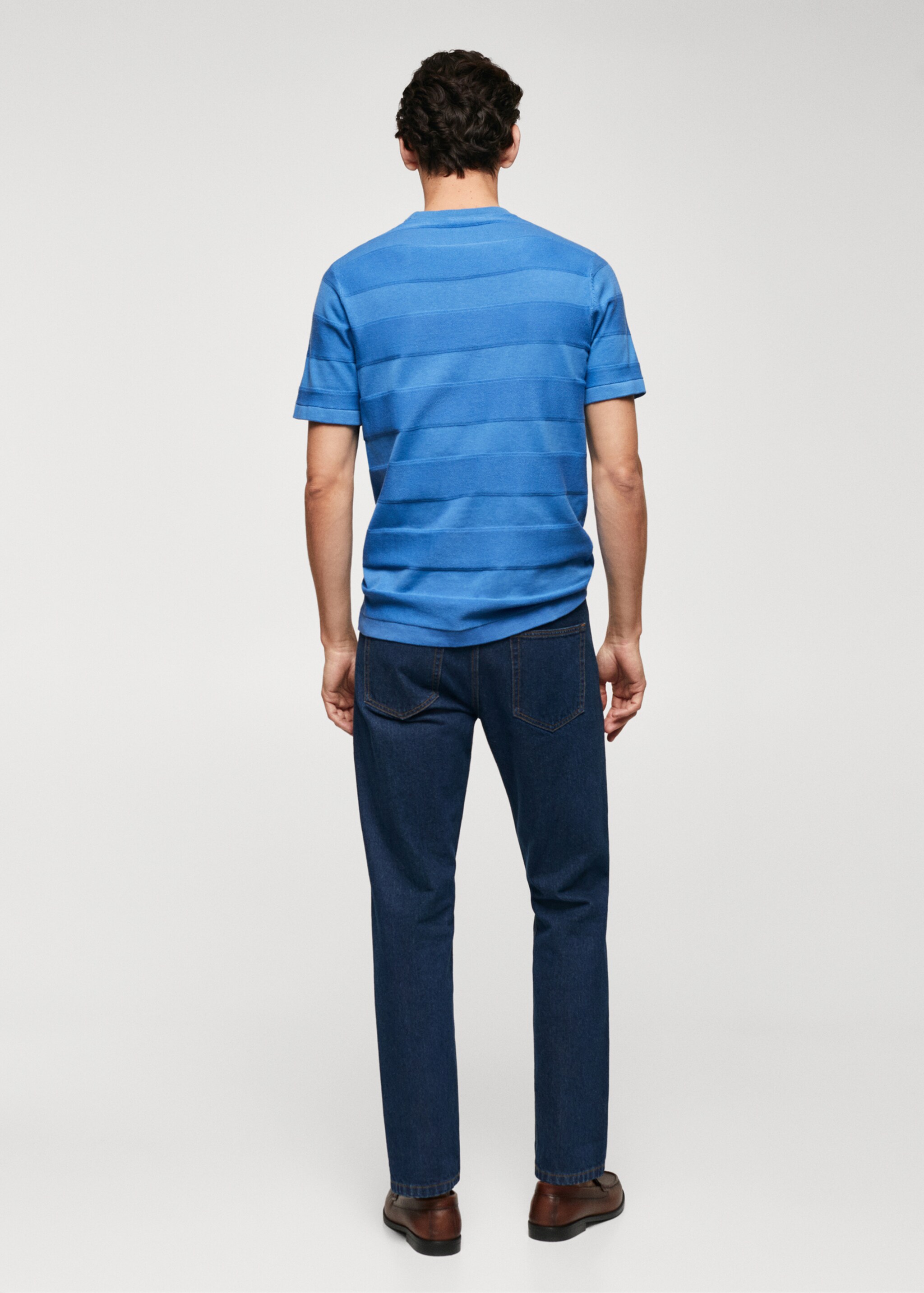 Camiseta punto algodón estructura rayas - Reverso del artículo