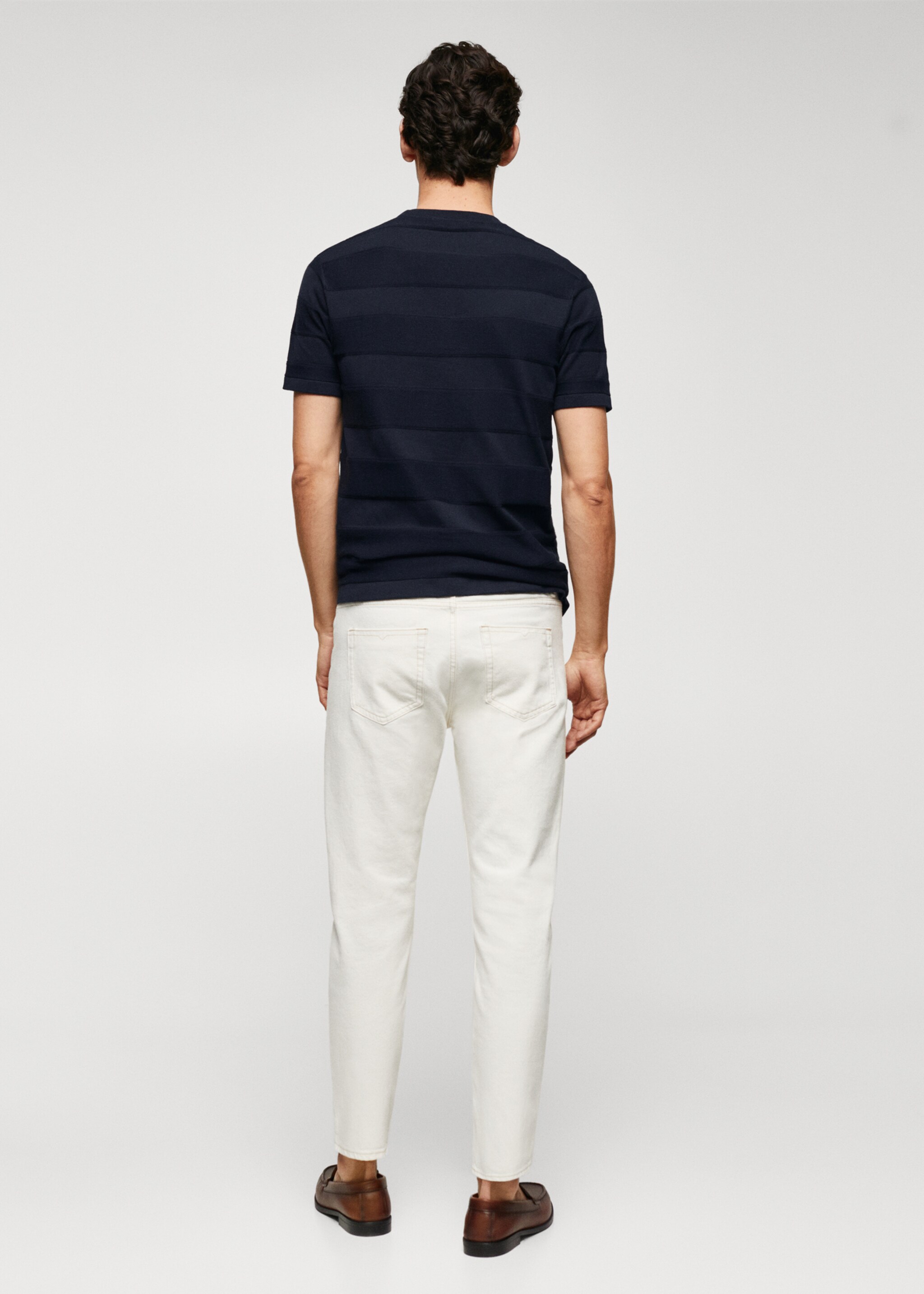 Camiseta punto algodón estructura rayas - Reverso del artículo