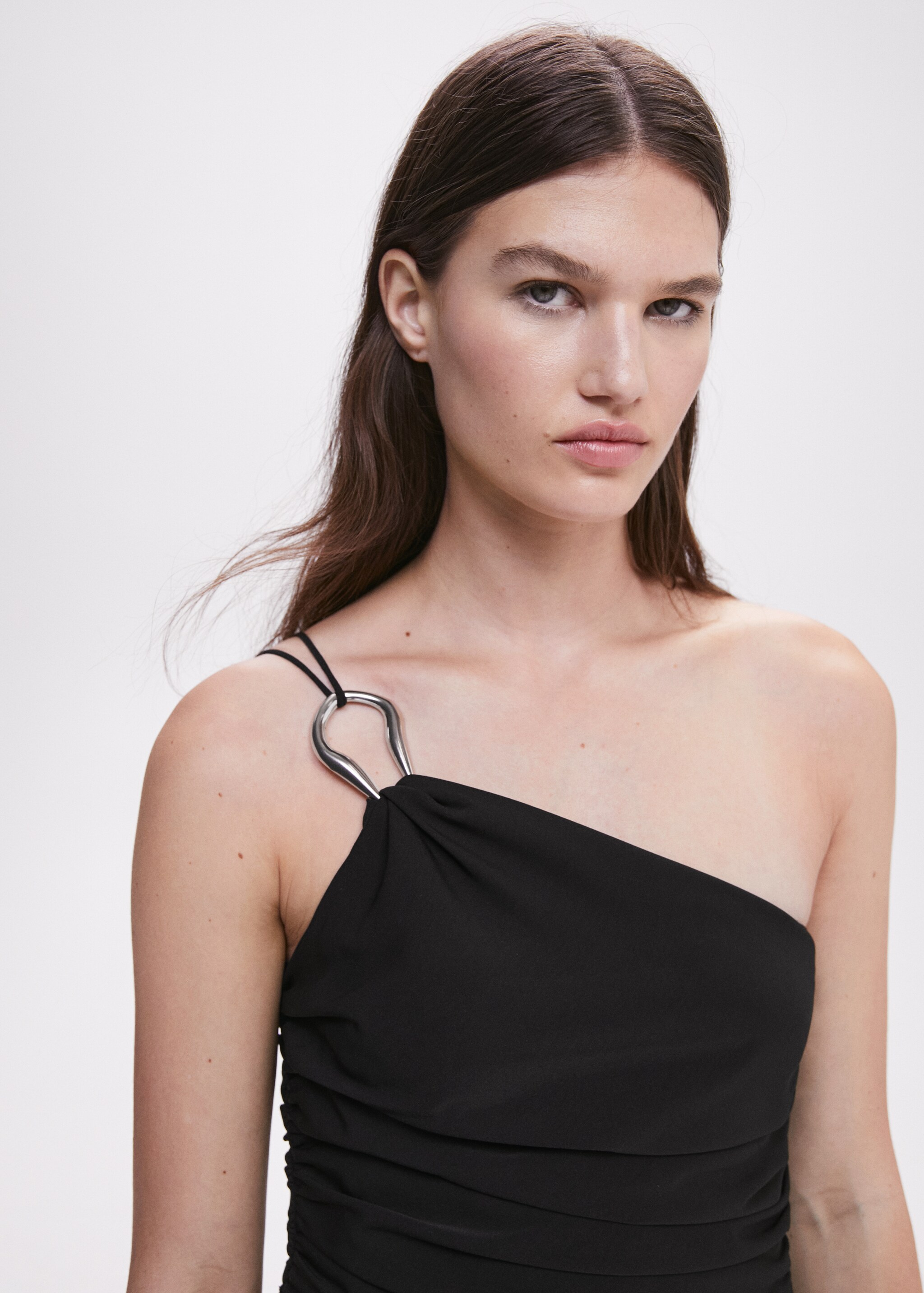 Asymmetrical jumpsuit with metallic detail - Details of the article 1