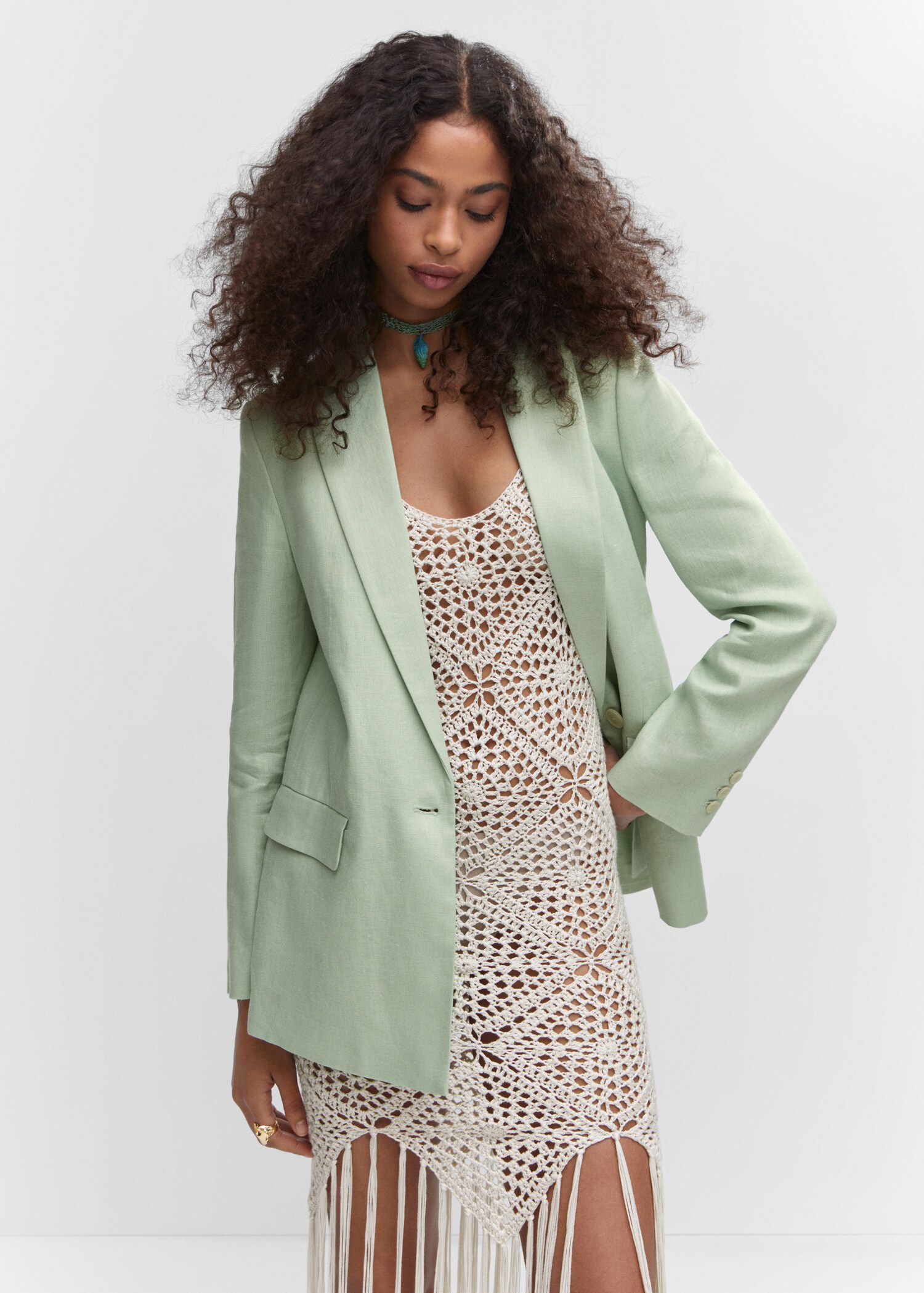 Linen oversized jacket  - Medium plane