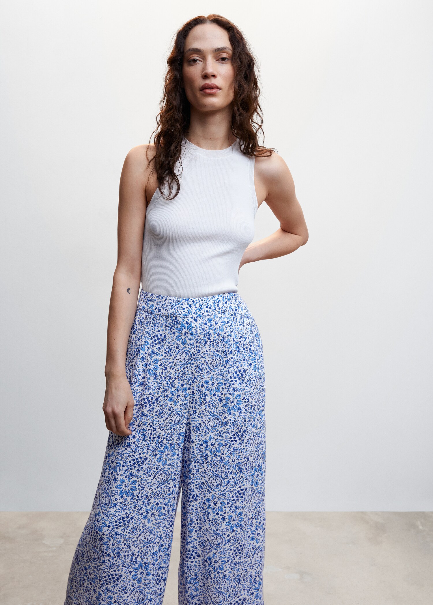 Floral print culotte trousers - Details of the article 1