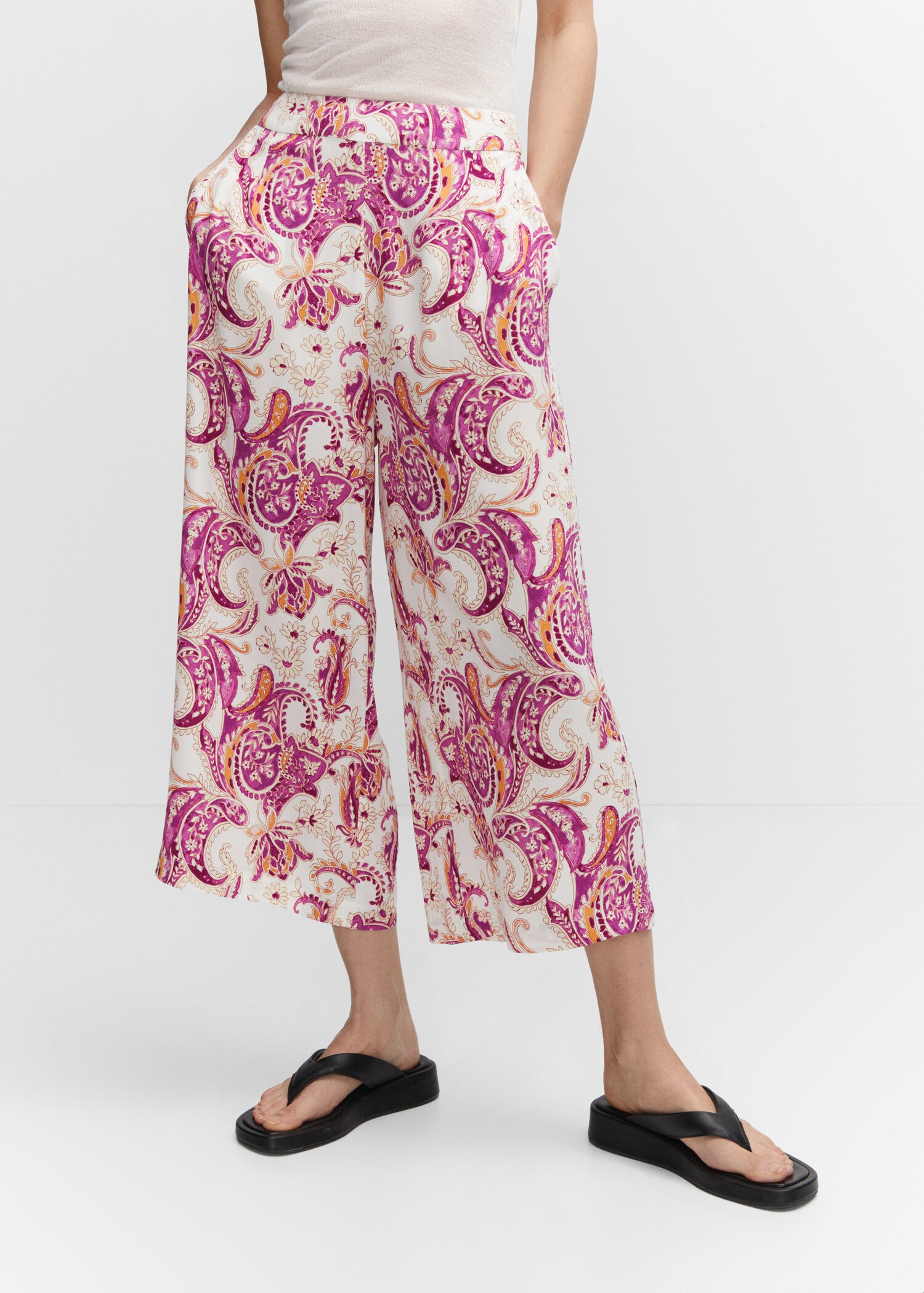 Floral print culotte trousers - Medium plane