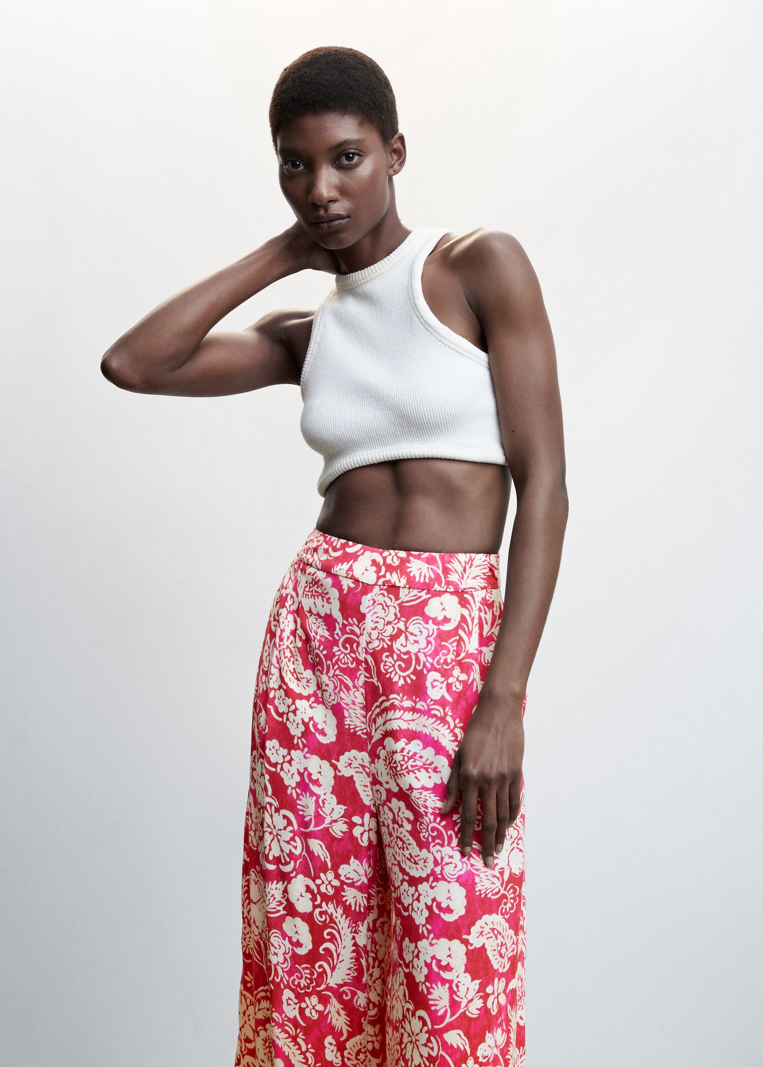 Floral print culotte trousers - Details of the article 1