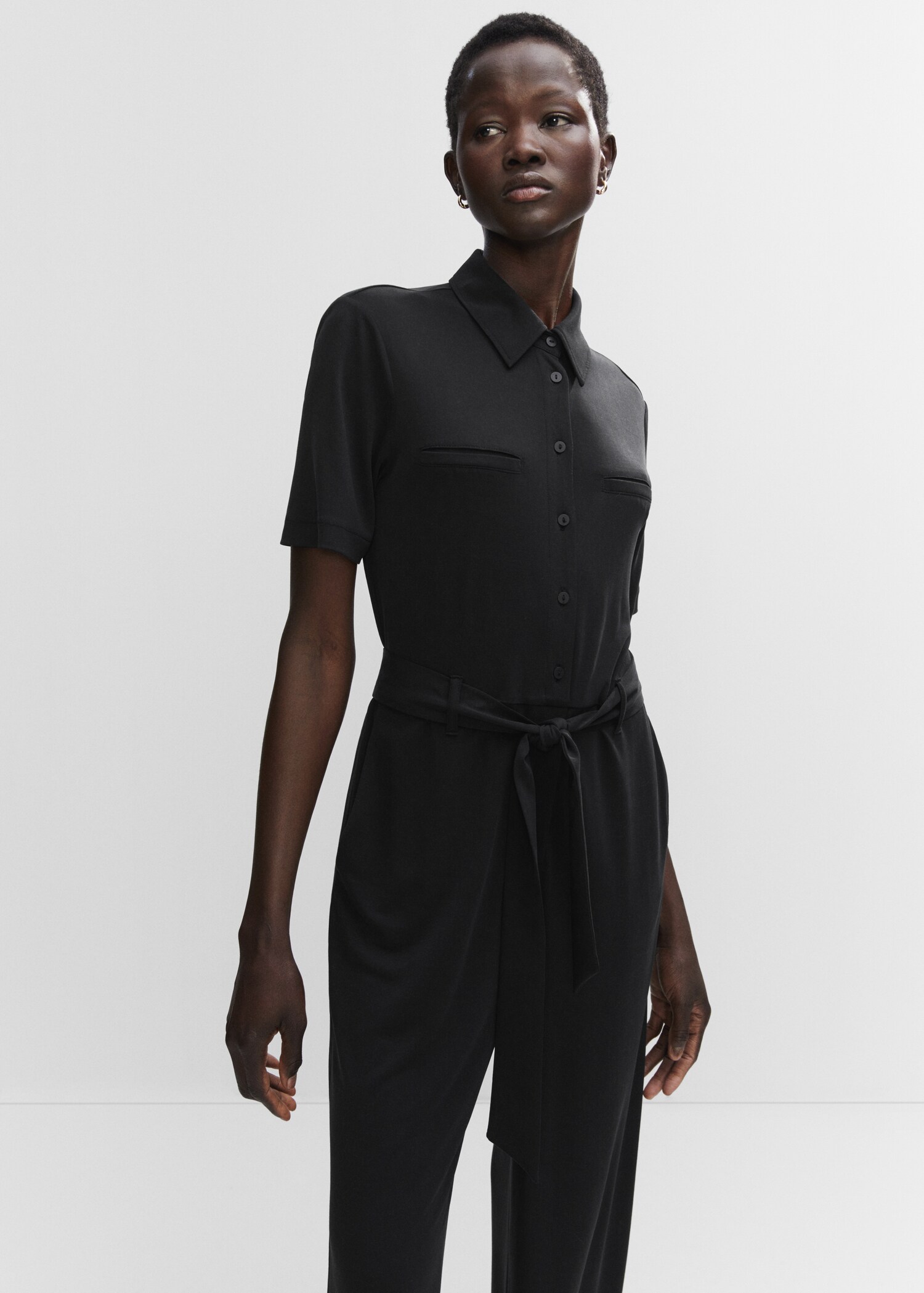 Modal shirt-style jumpsuit - Medium plane