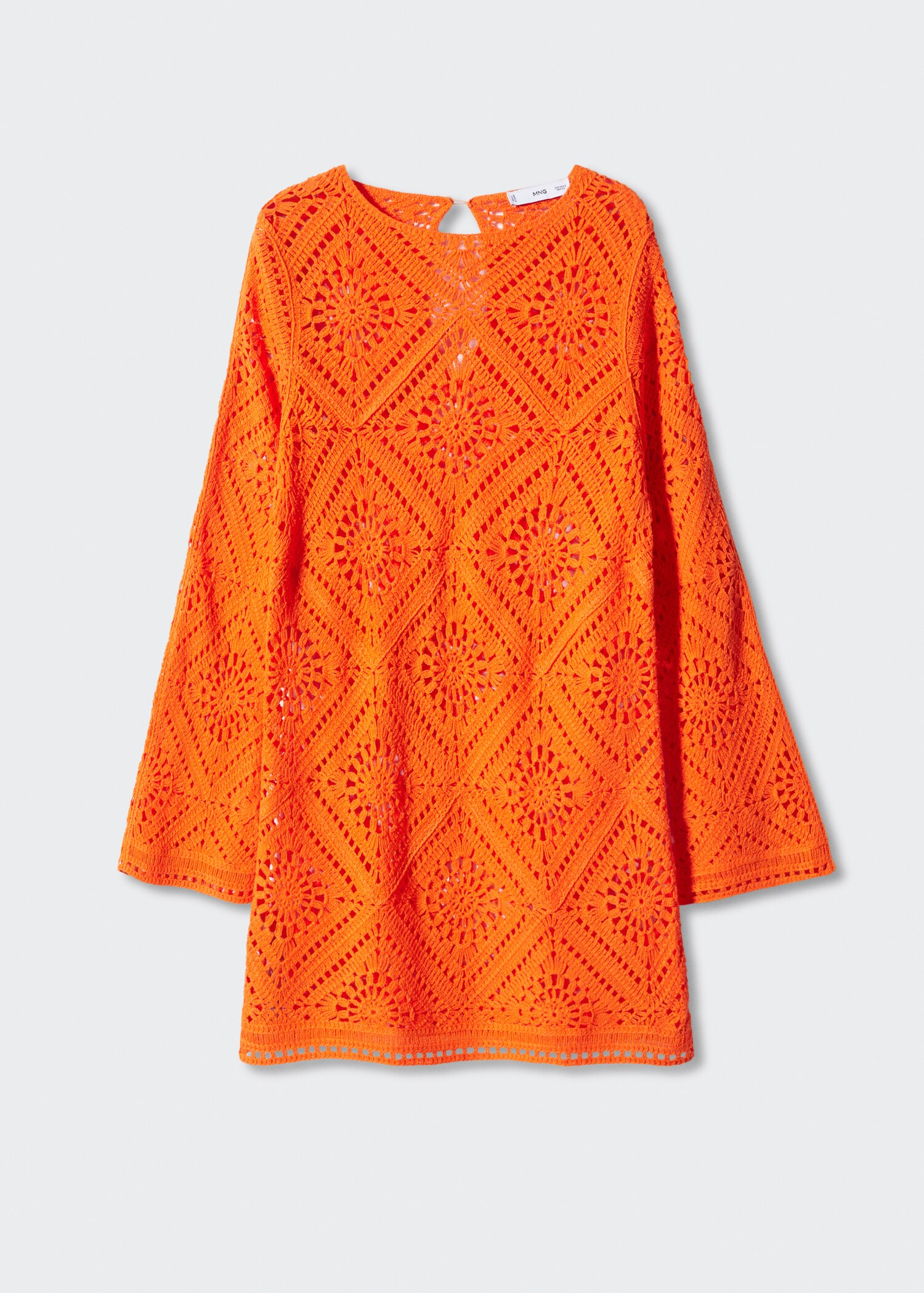 Flared-sleeve openwork dress - Article without model