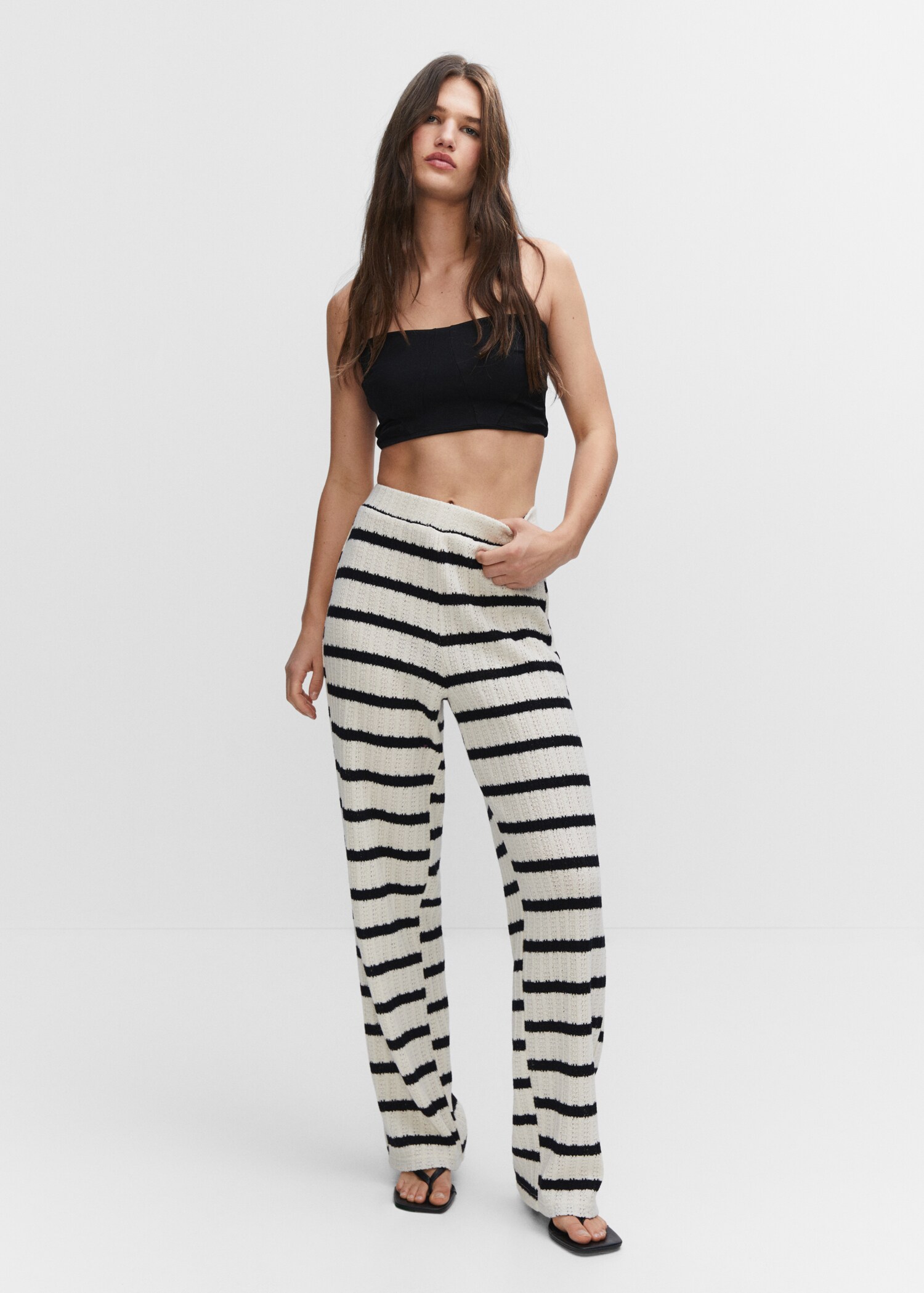 Striped knit trousers - Details of the article 4