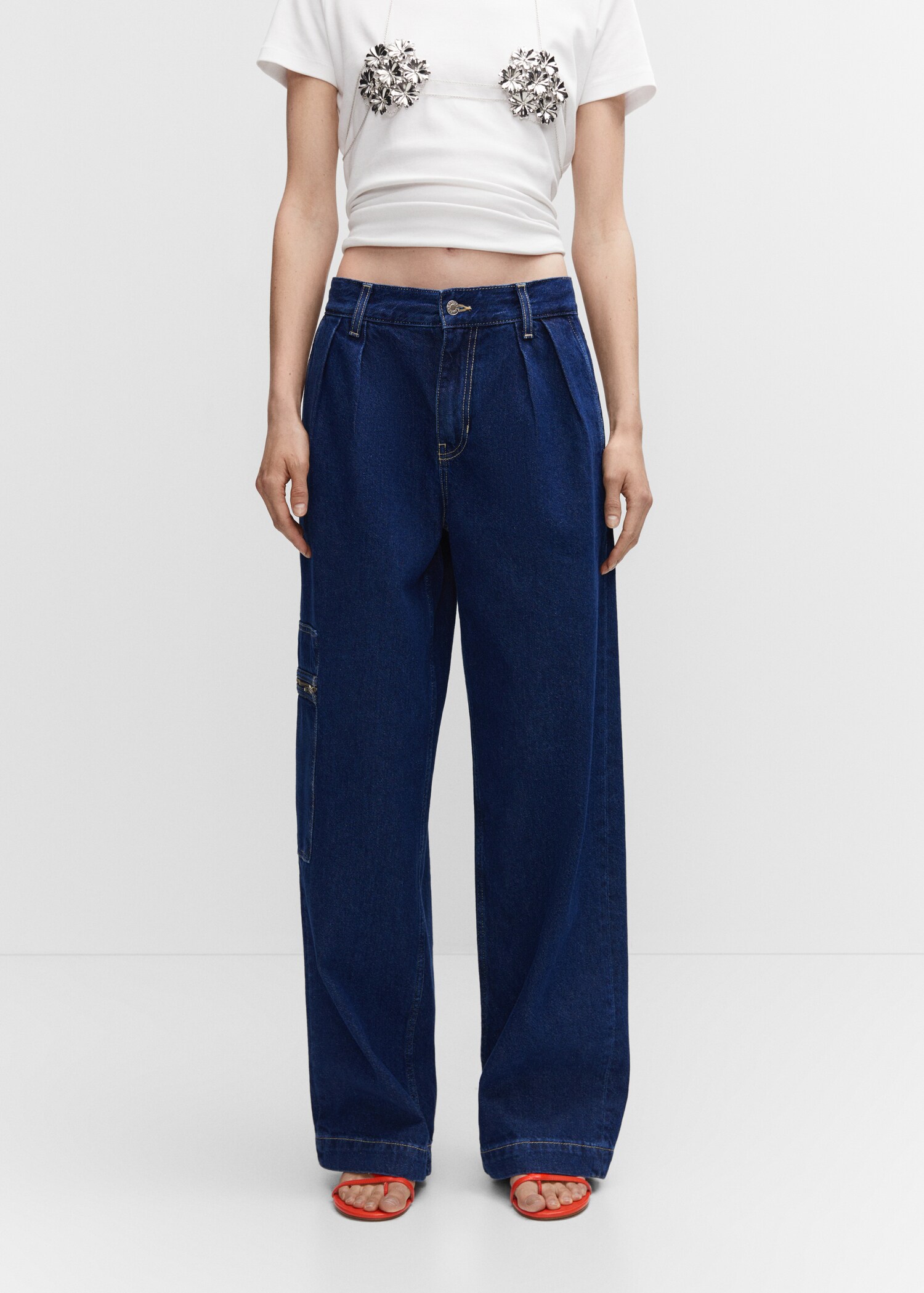 Wideleg jeans with pockets - Medium plane