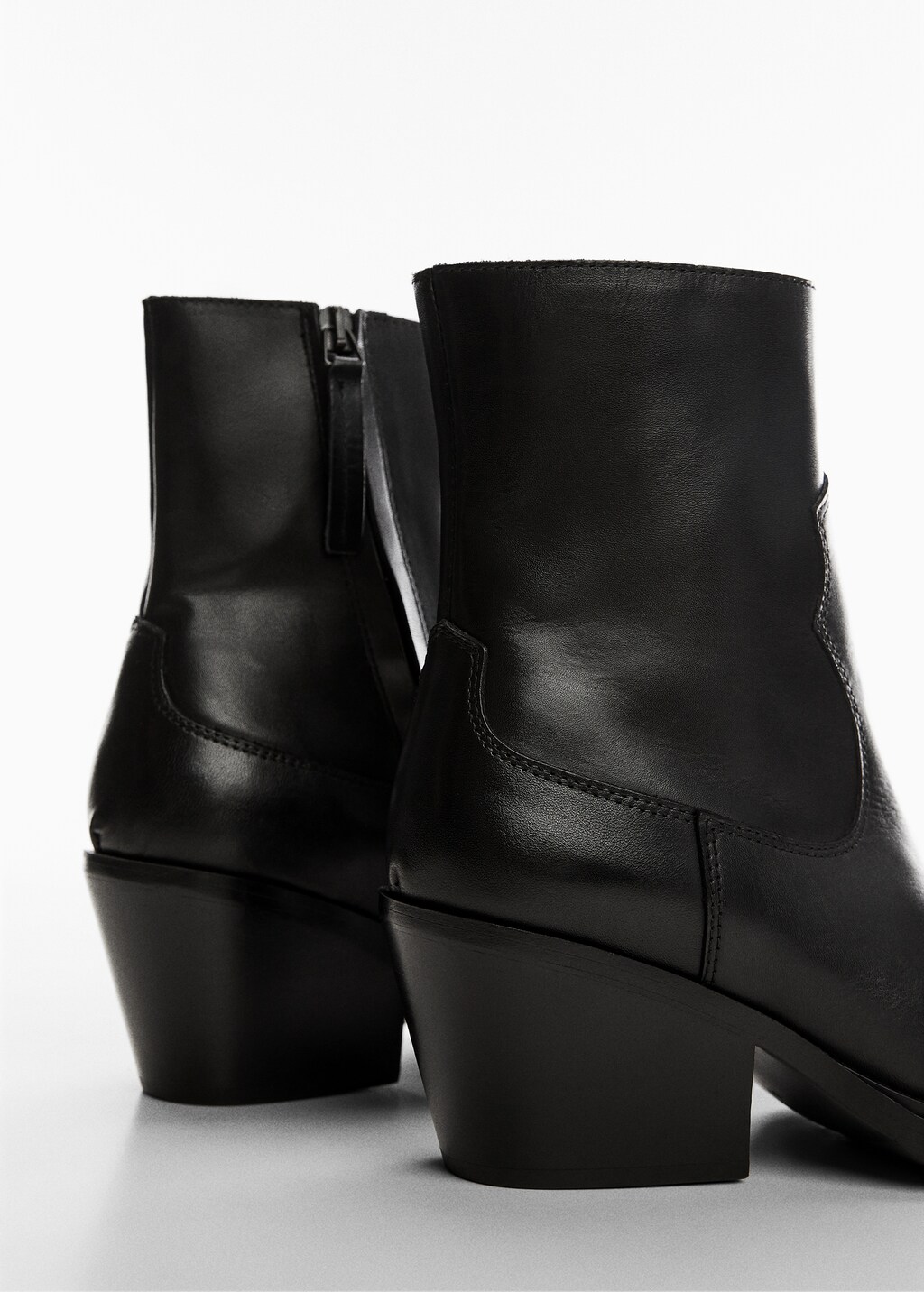Mango leather cowboy ankle boots best sale