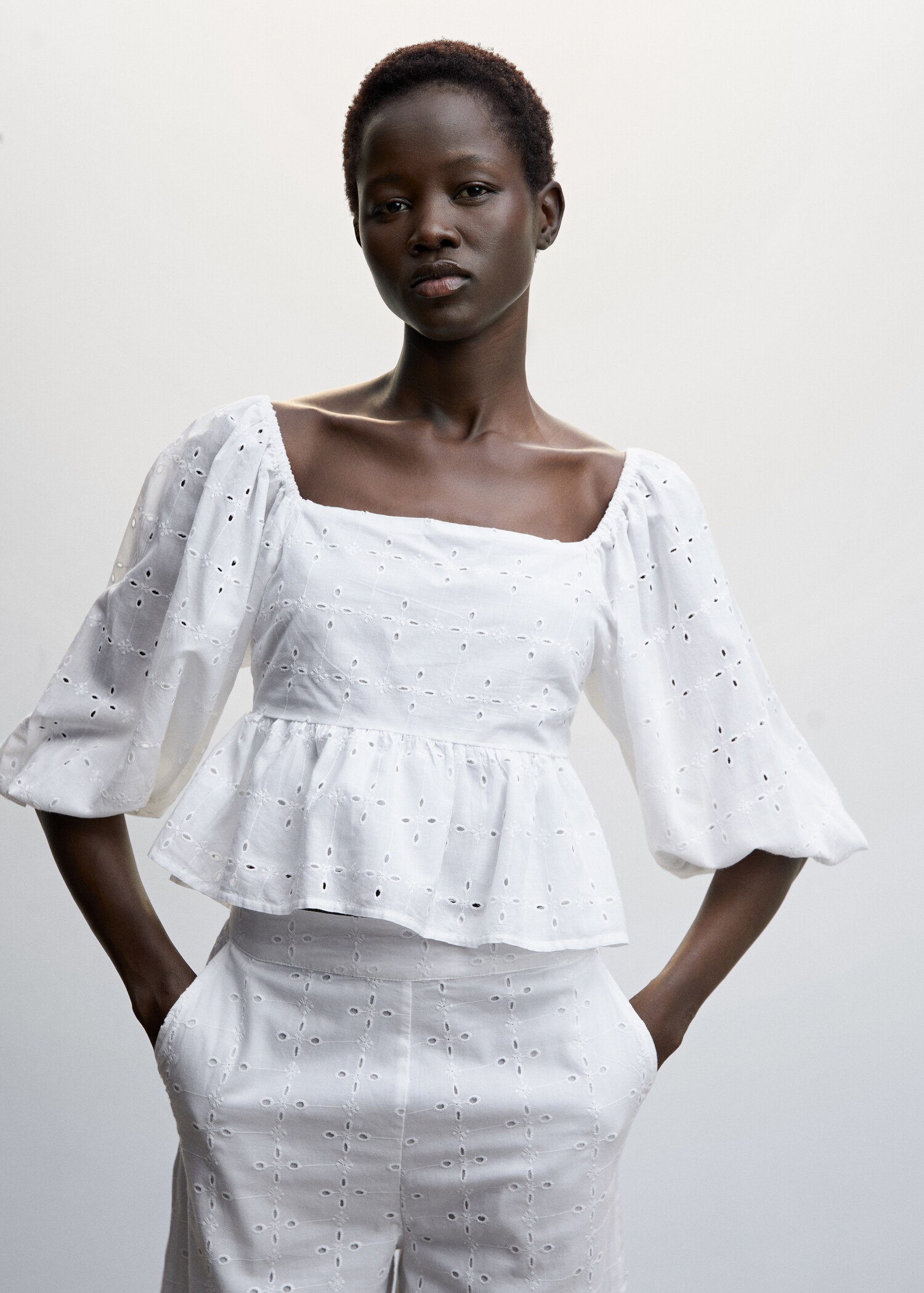 Puff sleeves blouse - Medium plane