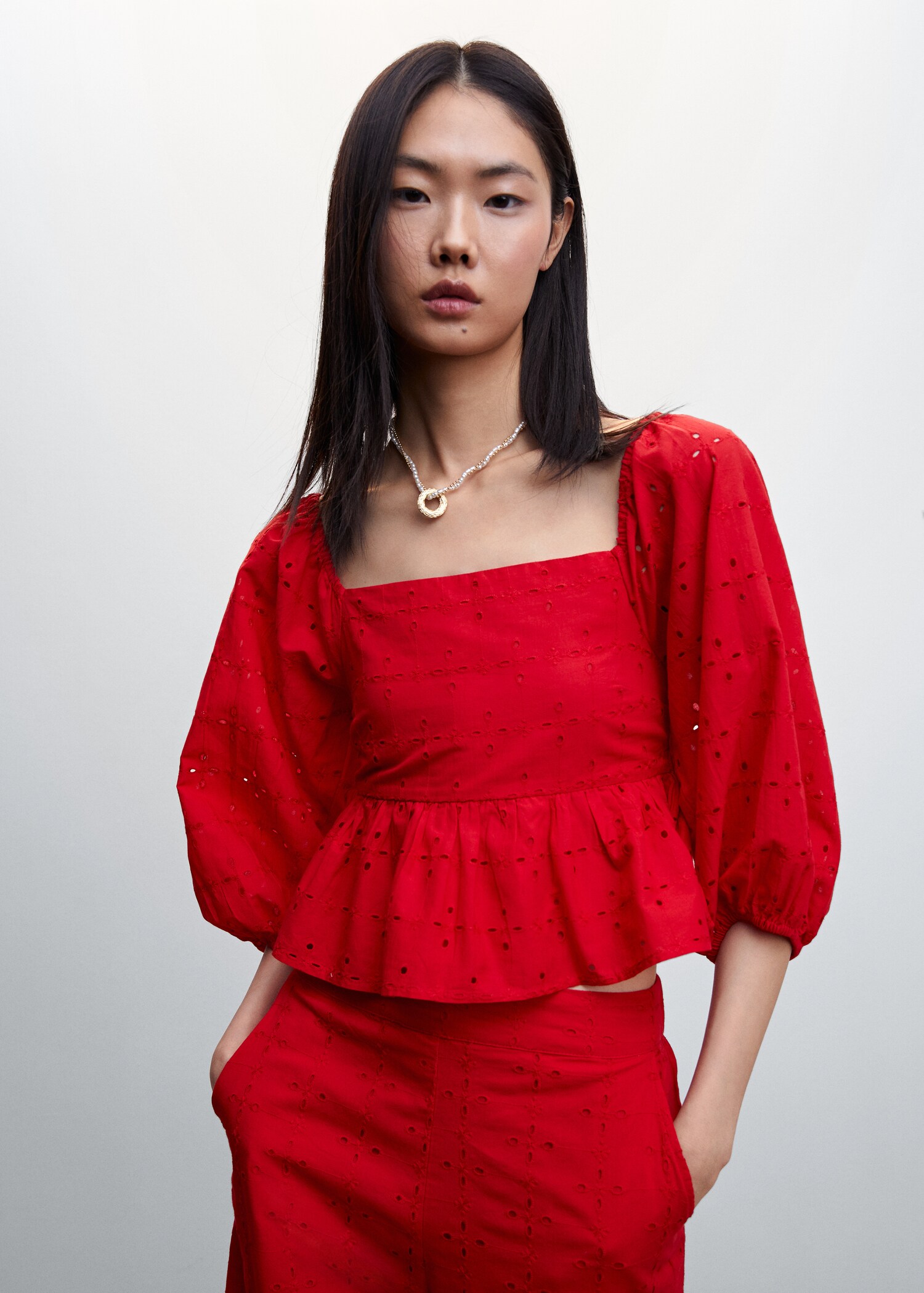 Puff sleeves blouse - Medium plane