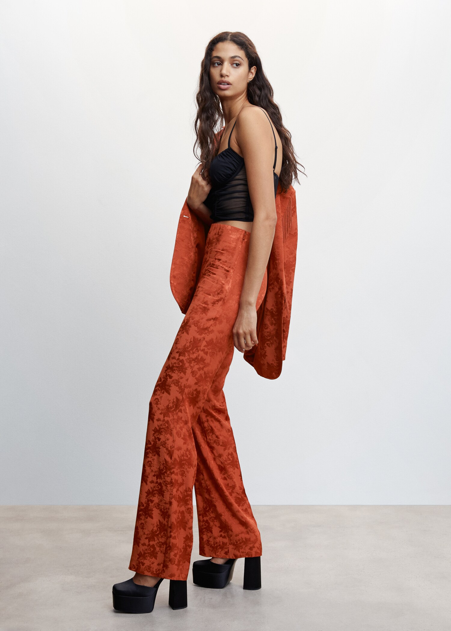 Pantalón fluido jacquard - Detalle del artículo 1