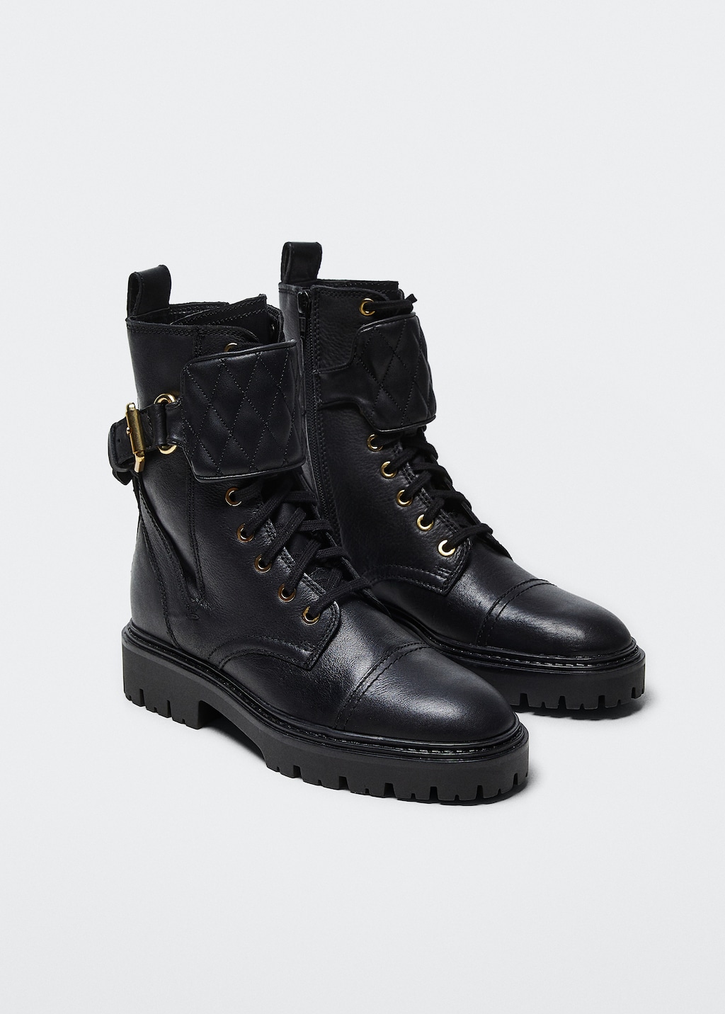 Lace up leather boots Women MANGO Azerbaijan