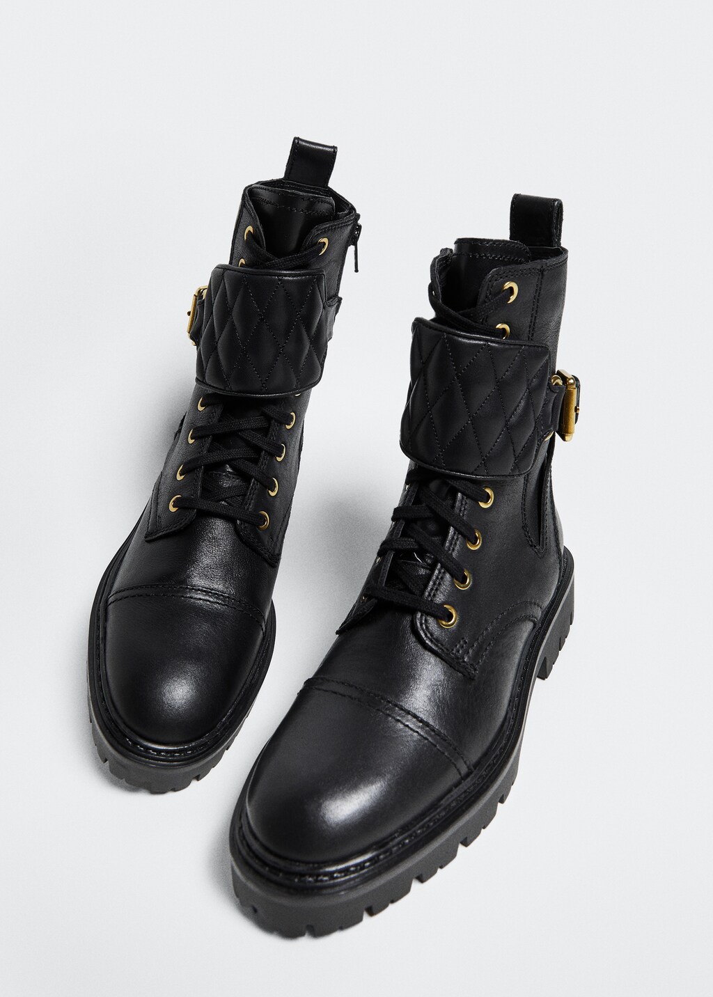 Lace up leather boots Women MANGO Azerbaijan