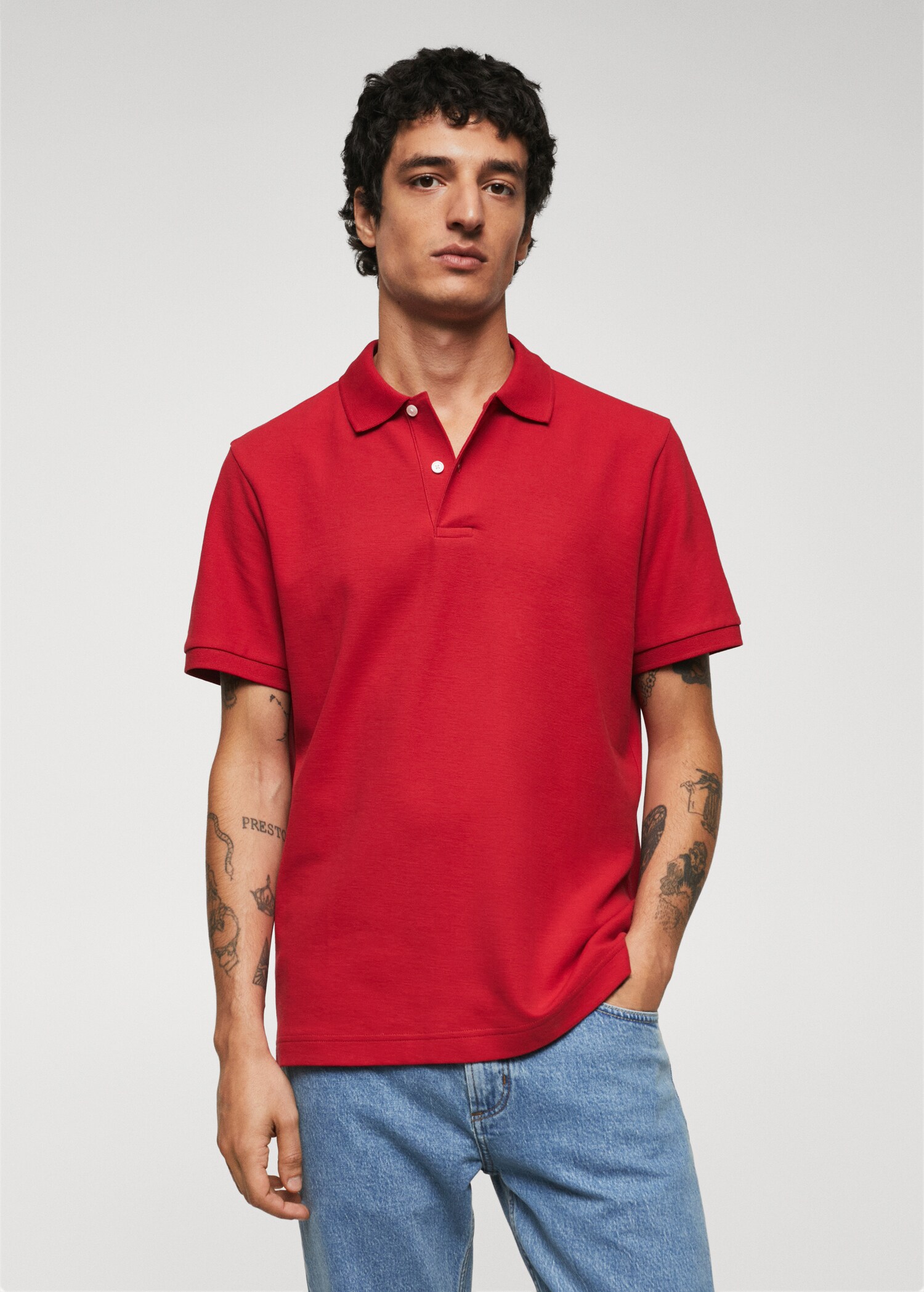 Basic polo i bomull - Halvtotal bildeutsnitt