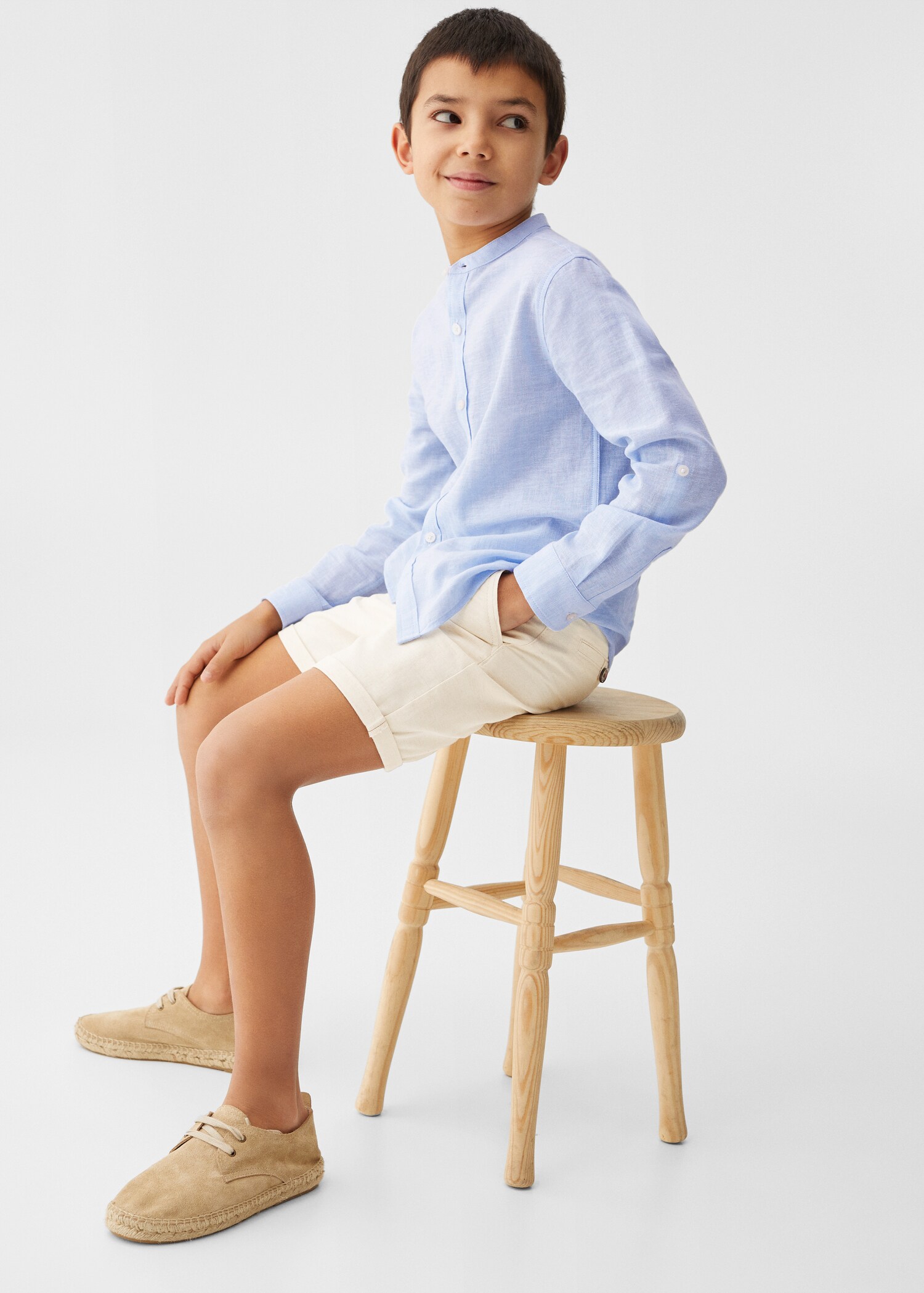 Linen chino Bermuda shorts - Details of the article 2