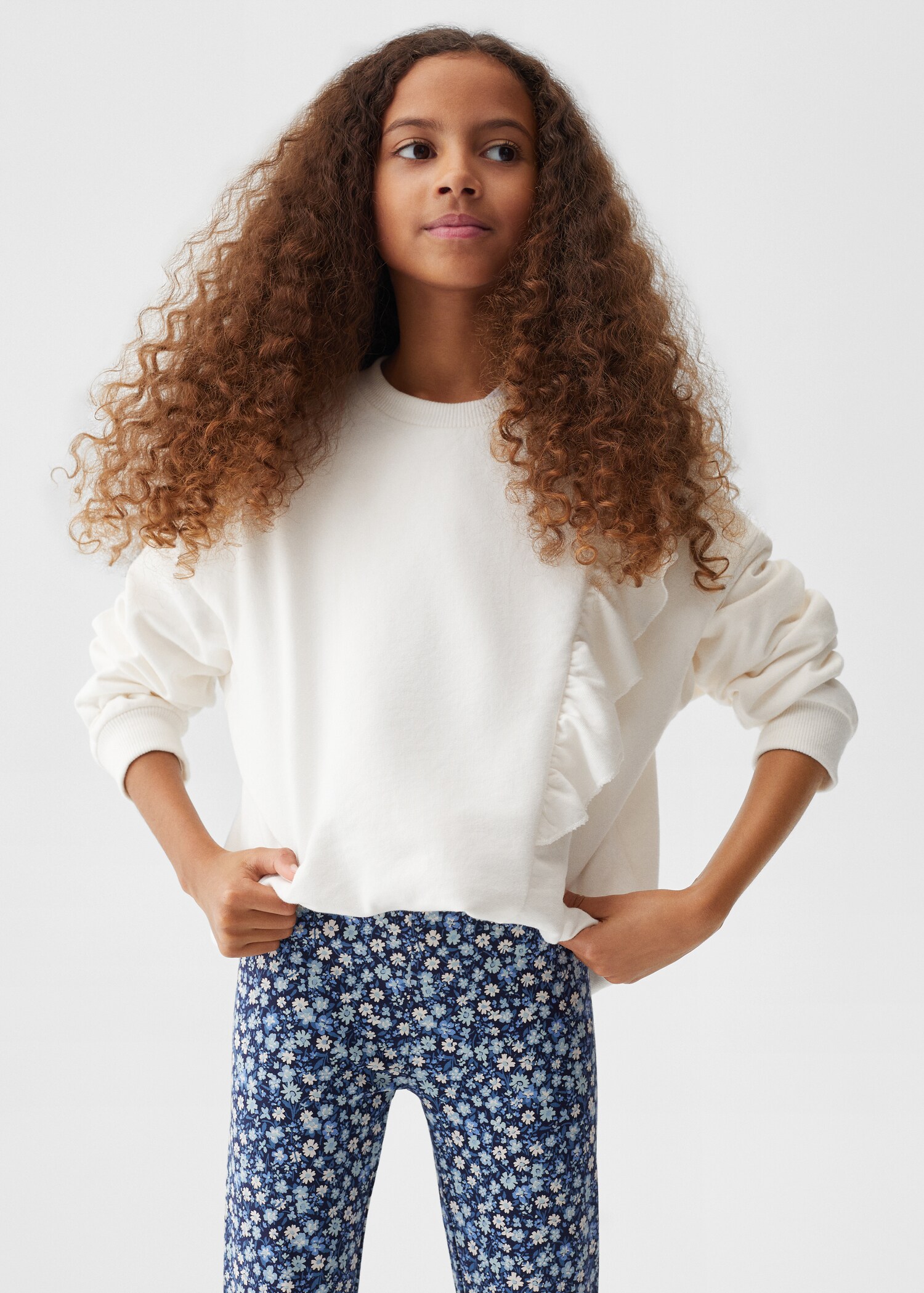 Printed cotton leggings - Medium plane