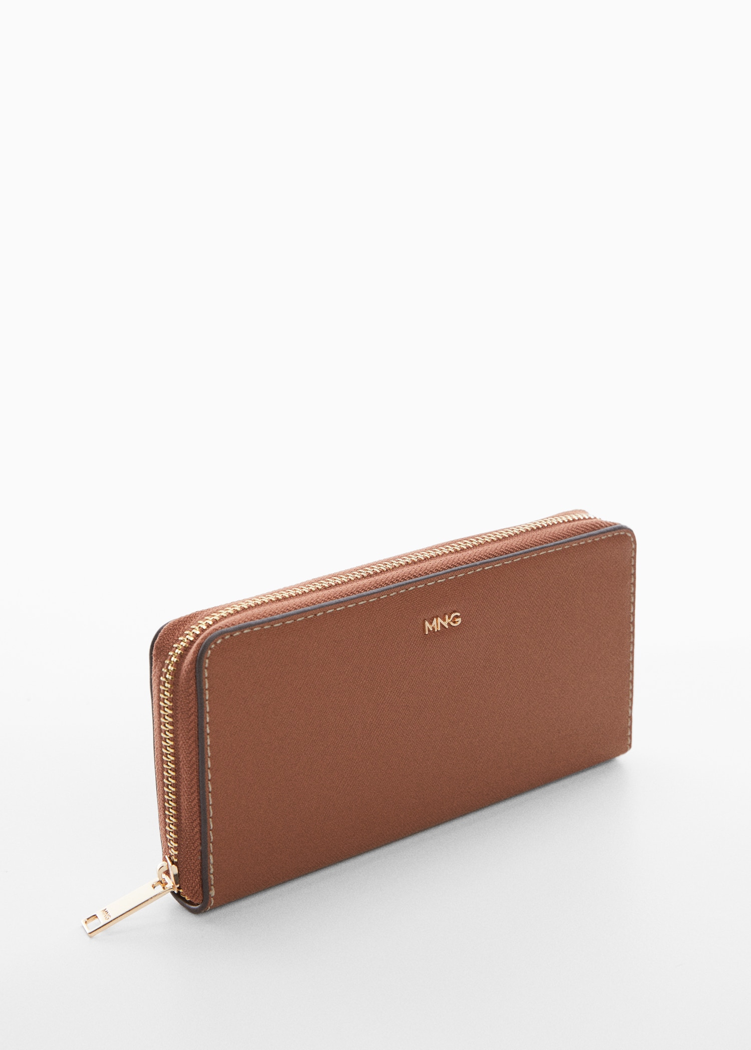 Zip saffiano-effect wallet - Medium plane