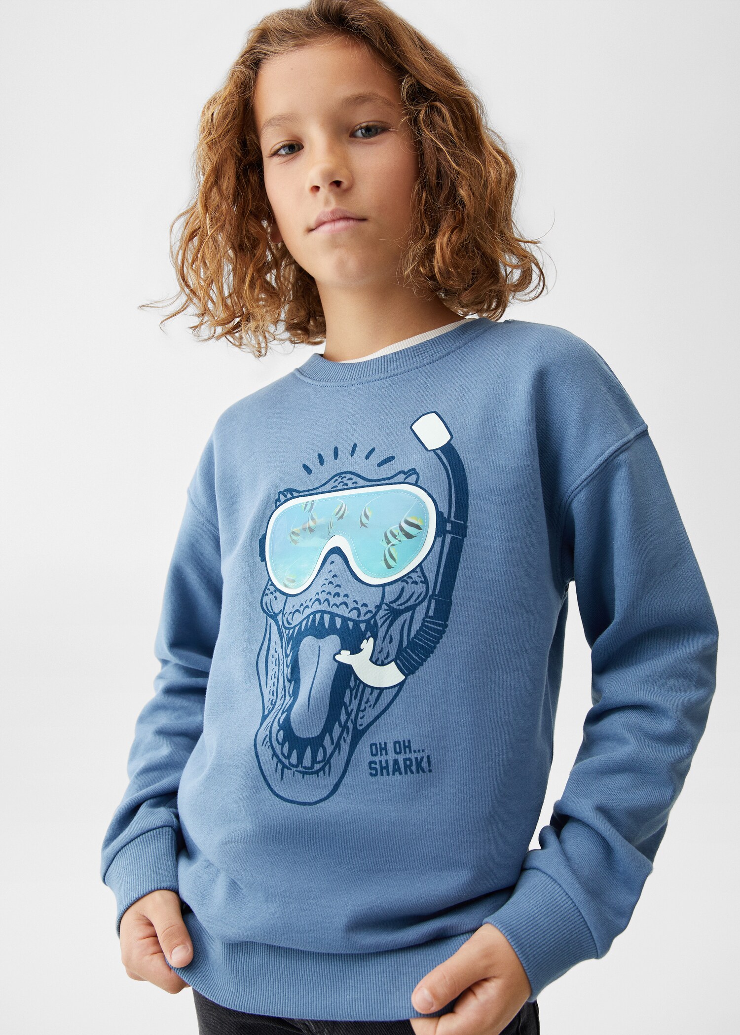 Mønstret sweatshirt i bomull - Artikkeldetalj 1