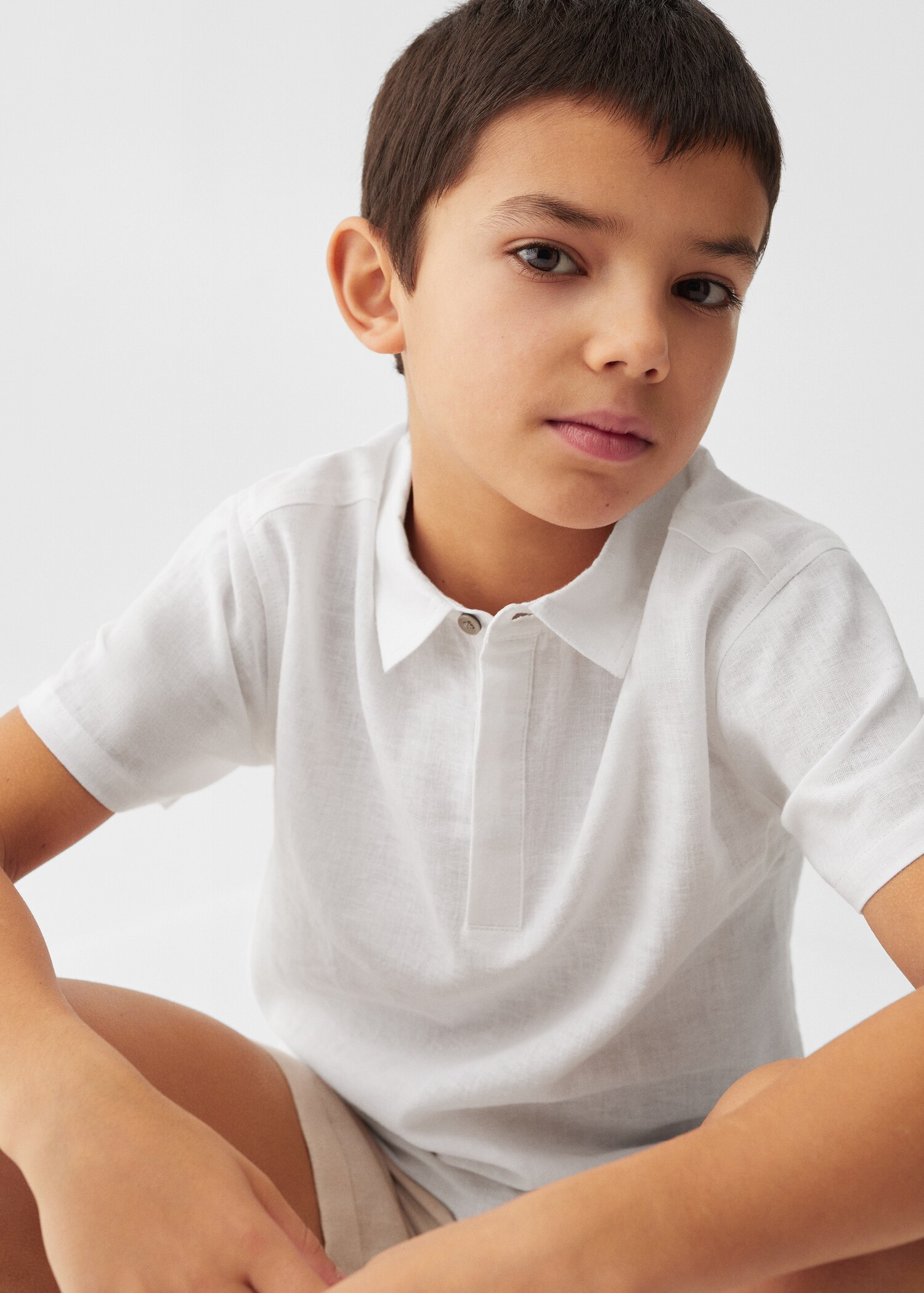 Short sleeve linen-blend shirt - Details of the article 2