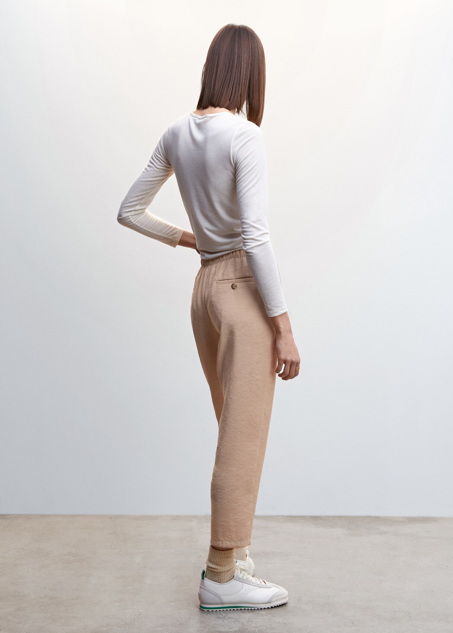 Drawstring waist modal trousers - Reverse of the article