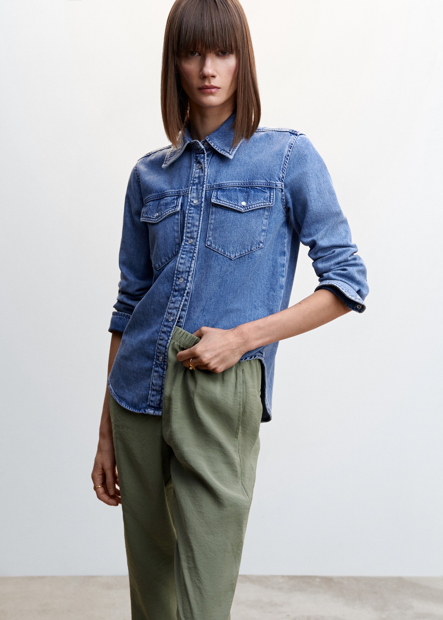 Drawstring waist modal trousers - Details of the article 1