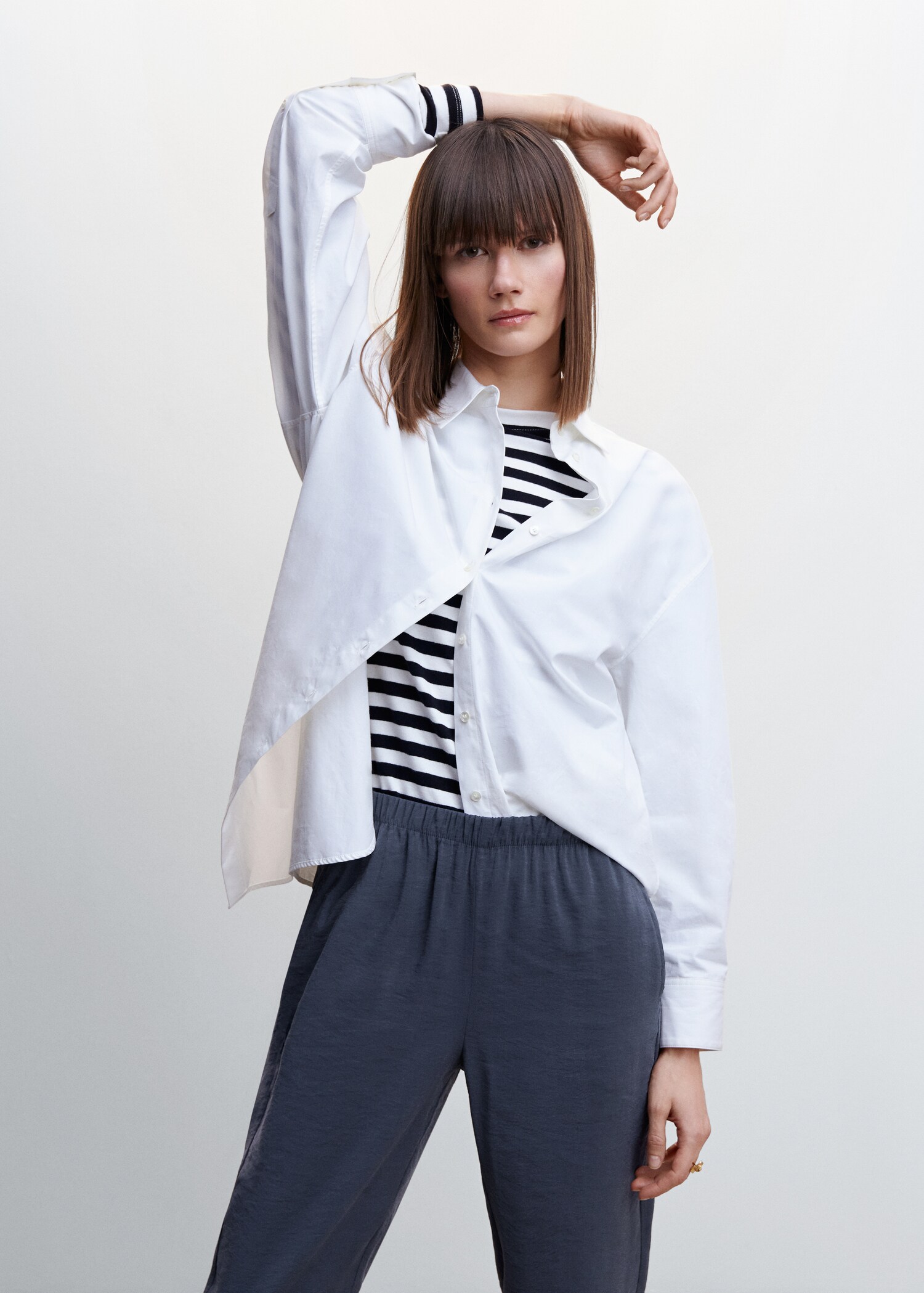 Drawstring waist modal trousers - Details of the article 1