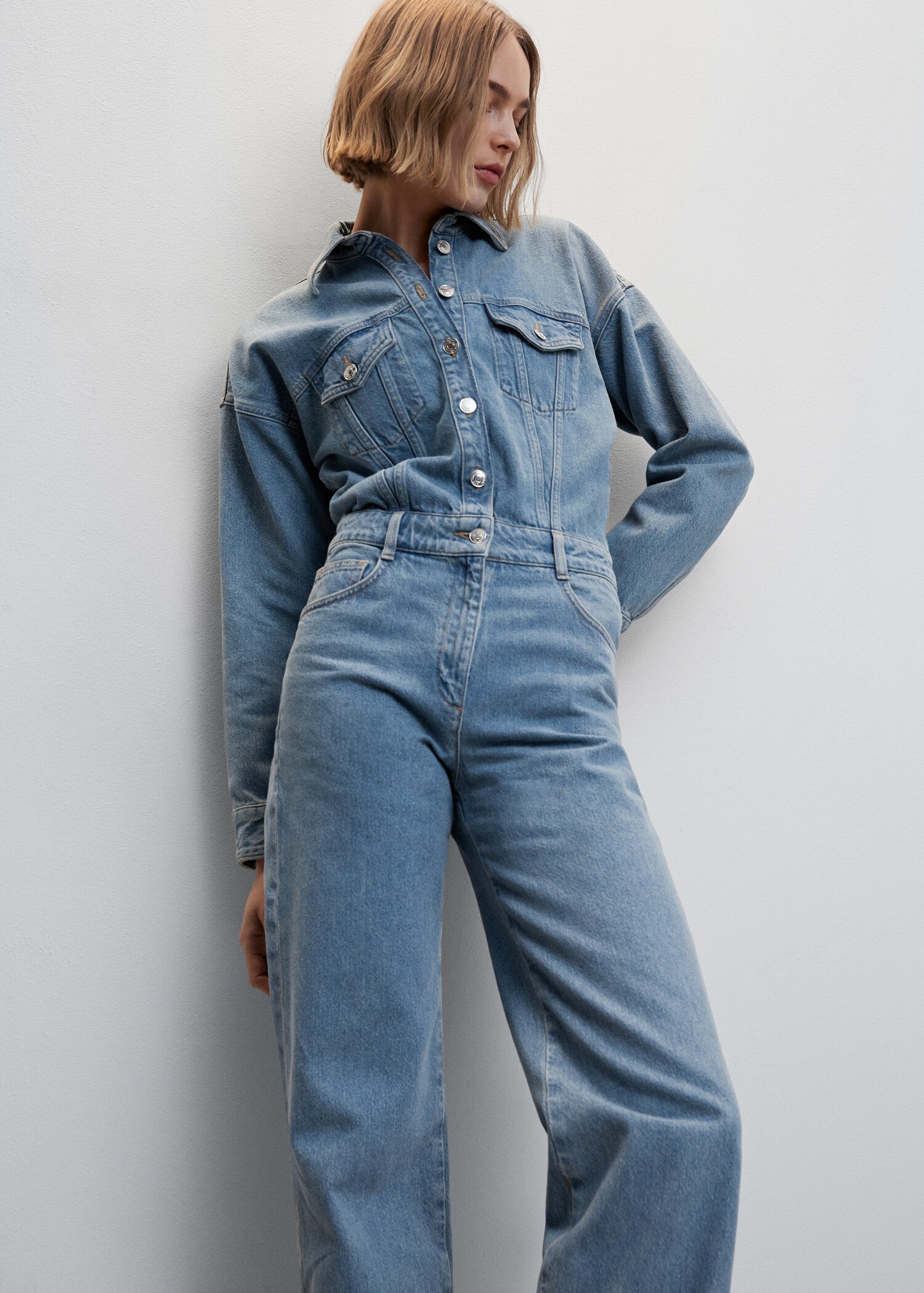 Long denim jumpsuit - Medium plane