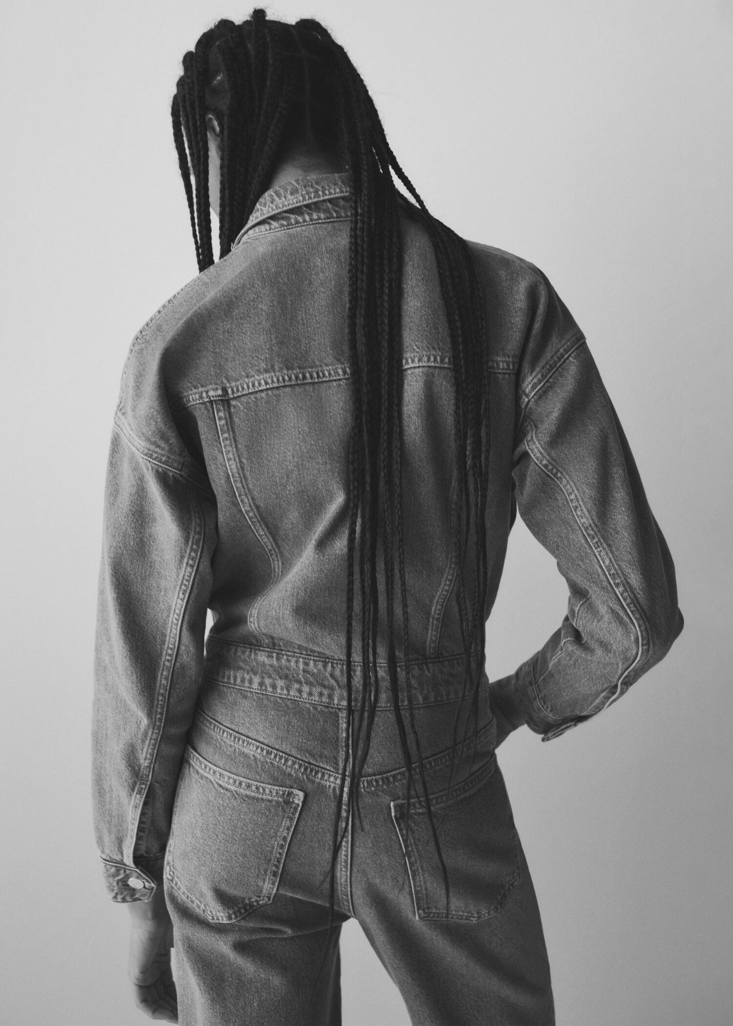 Long denim jumpsuit - Details of the article 7