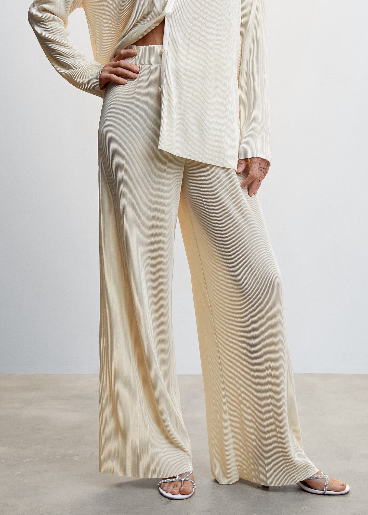 Pleated palazzo trousers - Medium plane
