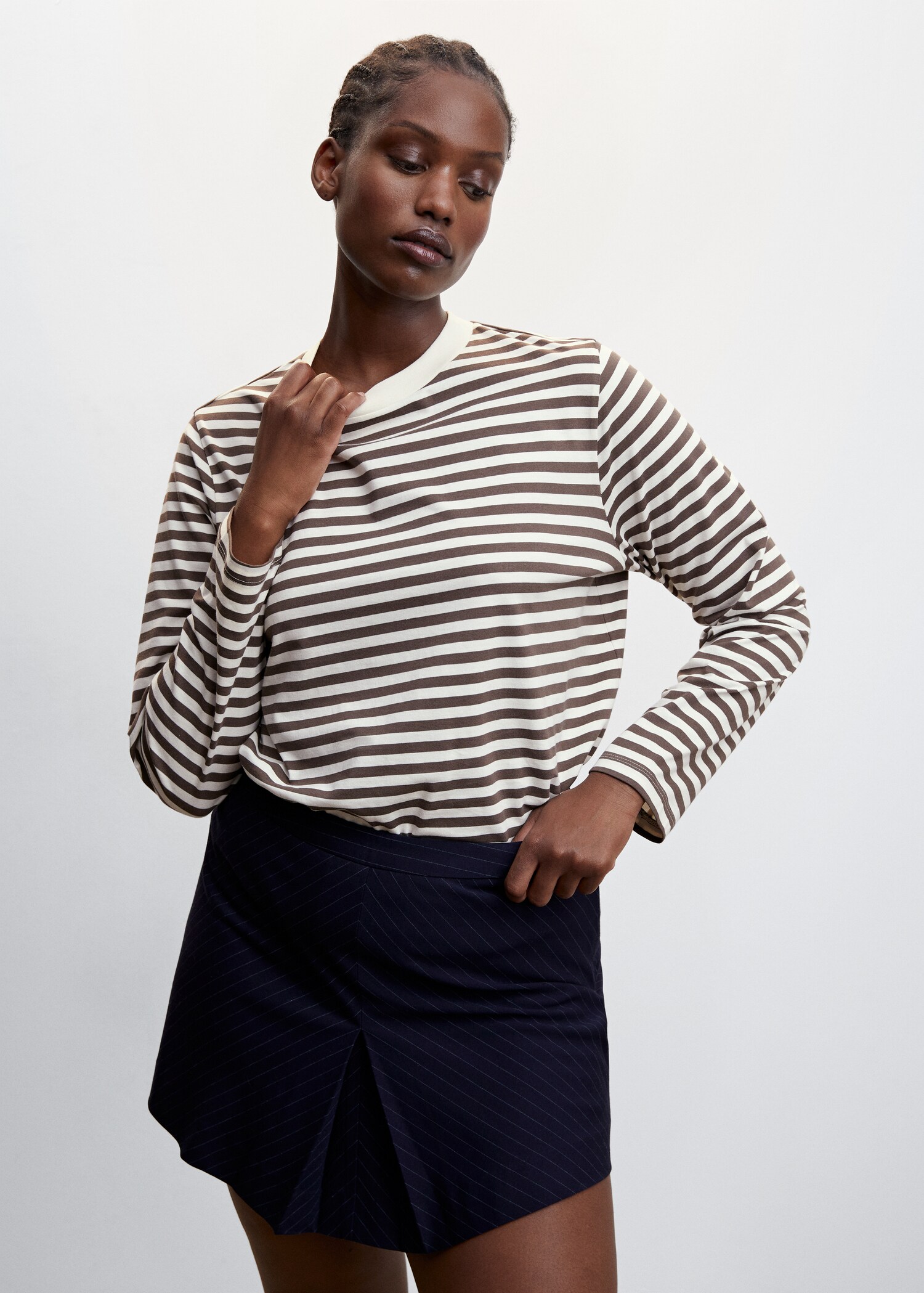 Striped 100% cotton t-shirt - Details of the article 4