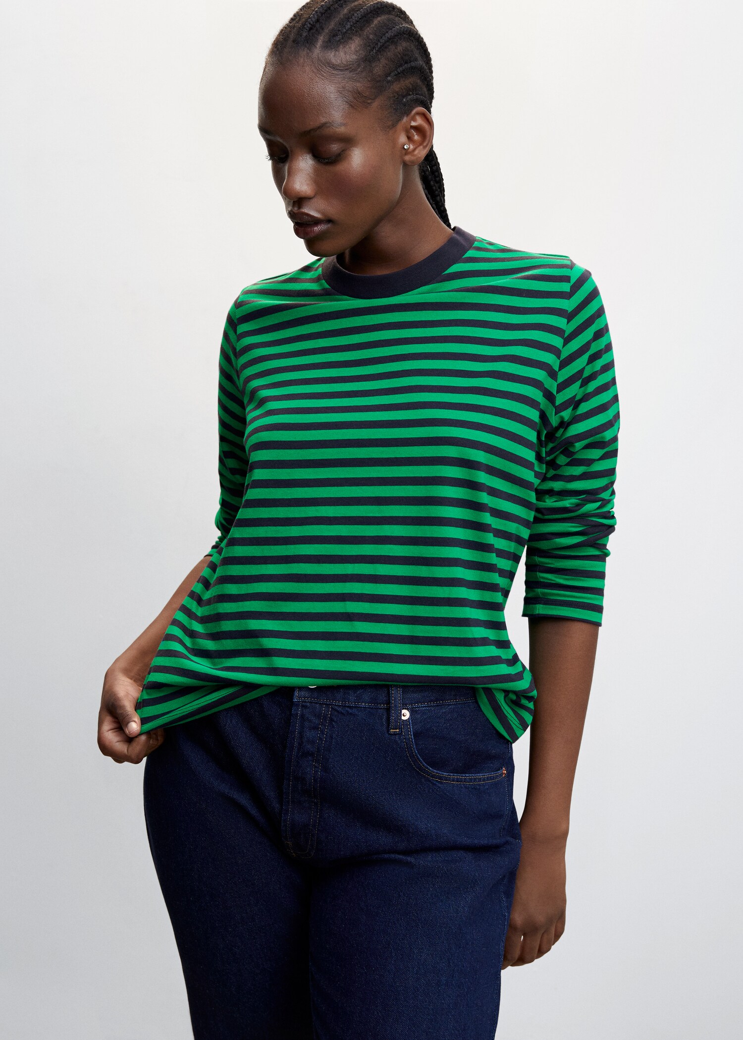 Striped 100% cotton t-shirt - รายละเอียดของสินค้า 4