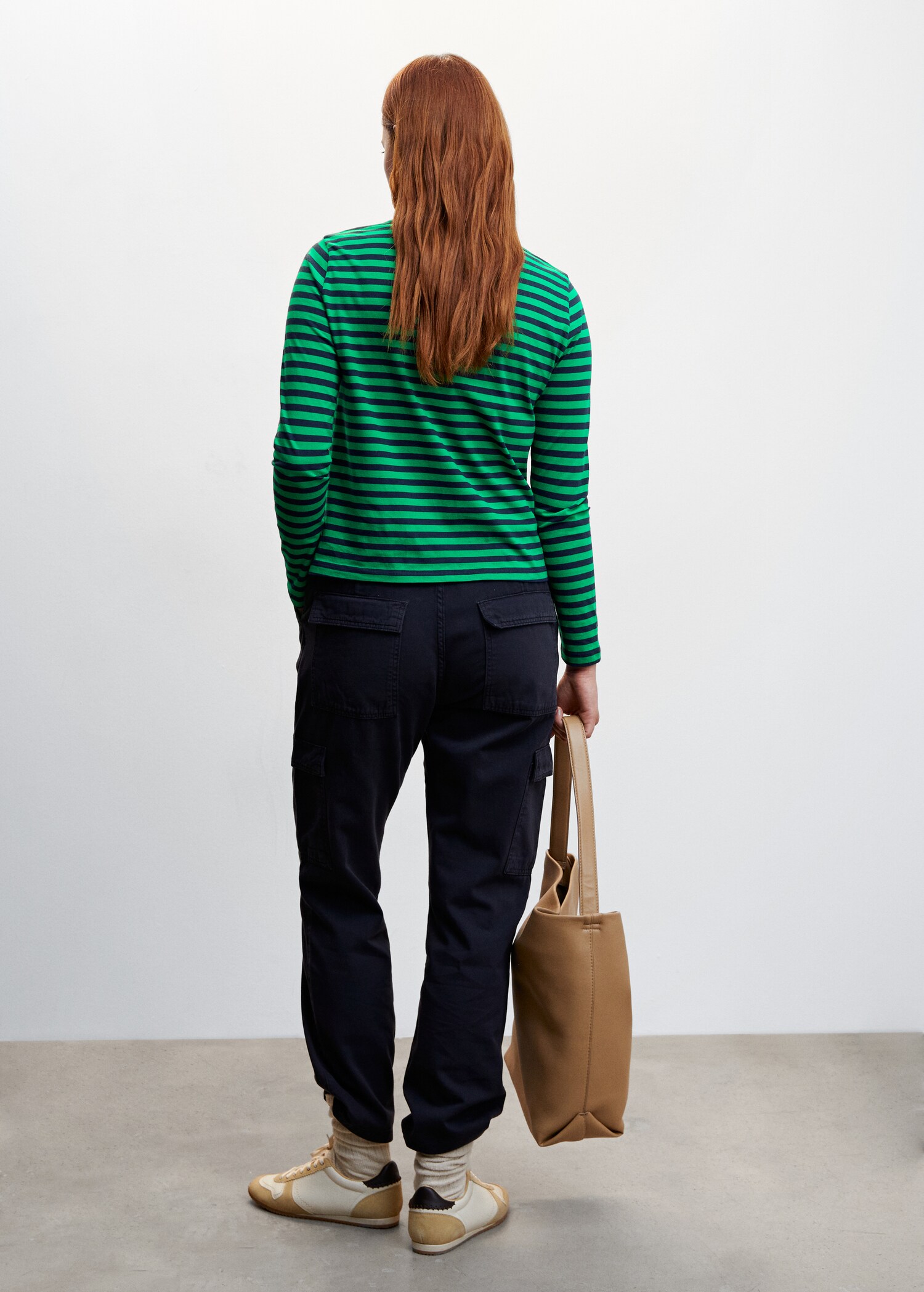 Striped 100% cotton t-shirt - ด้านหลังของสินค้า