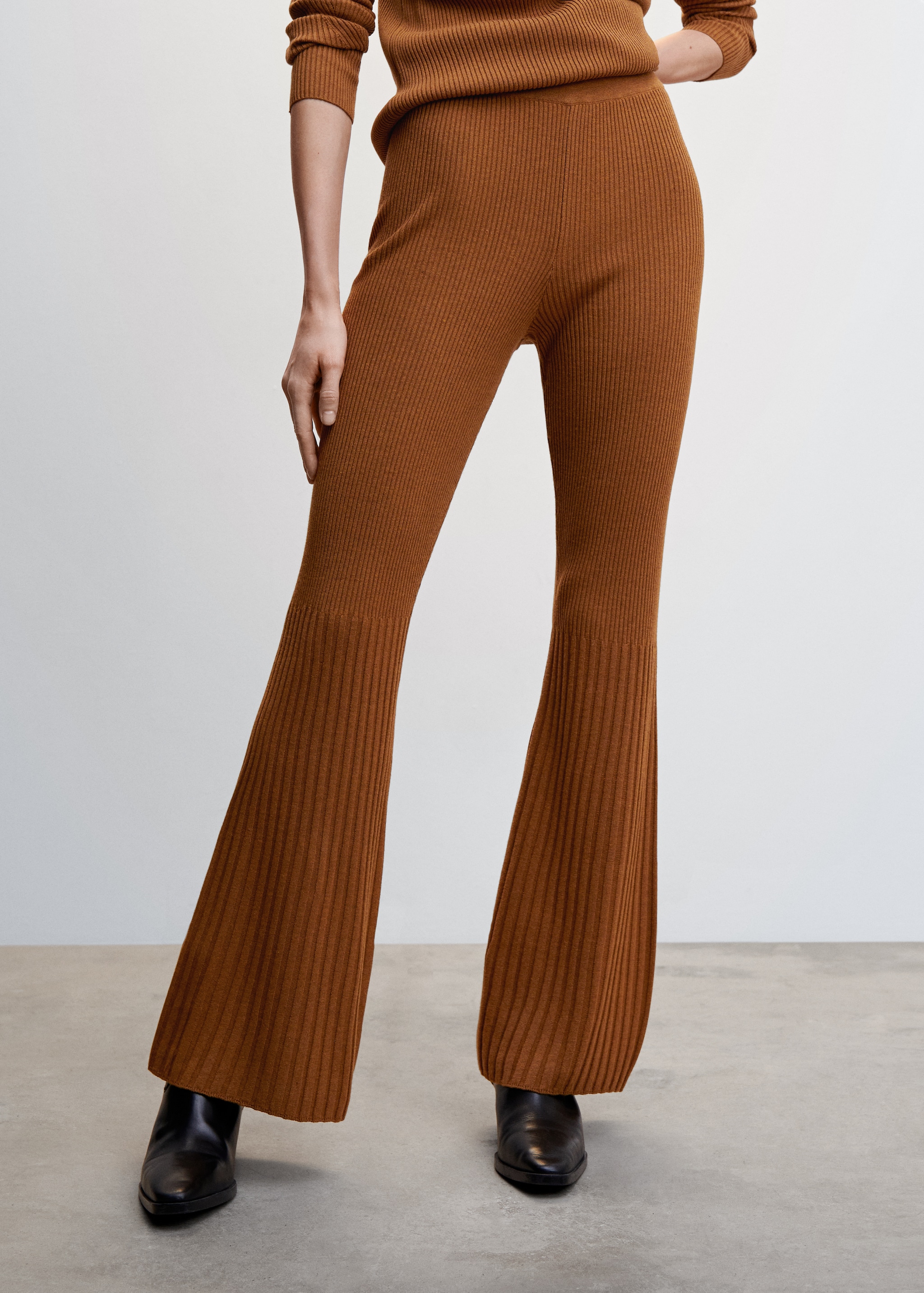 Pantalon évasé maille