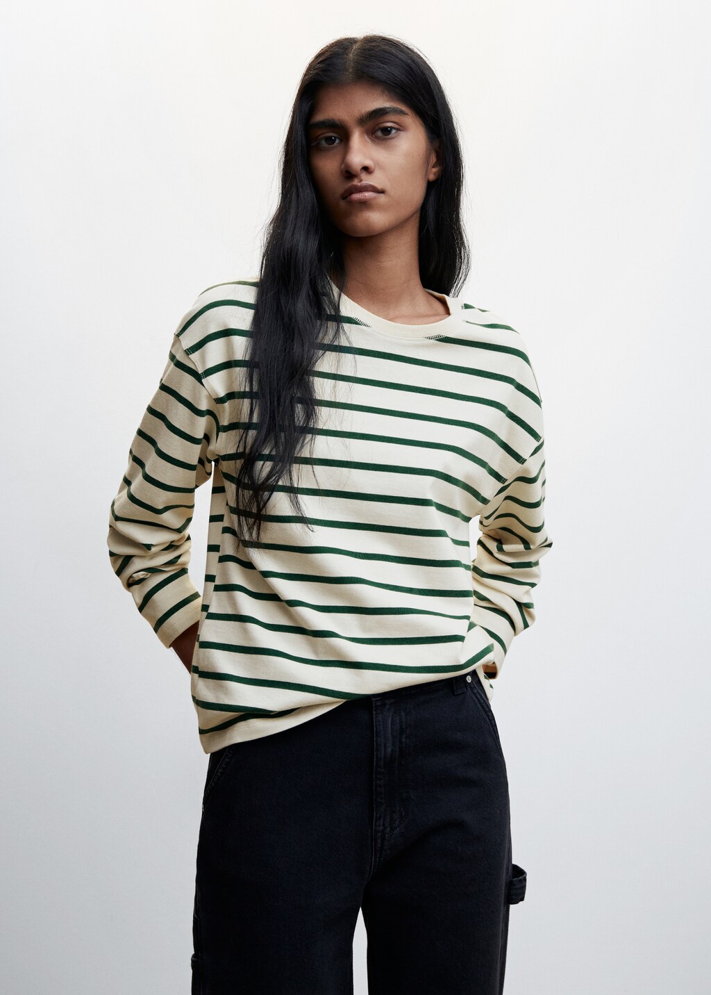 Sweat shirt coton rayures Femme MANGO France La Reunion