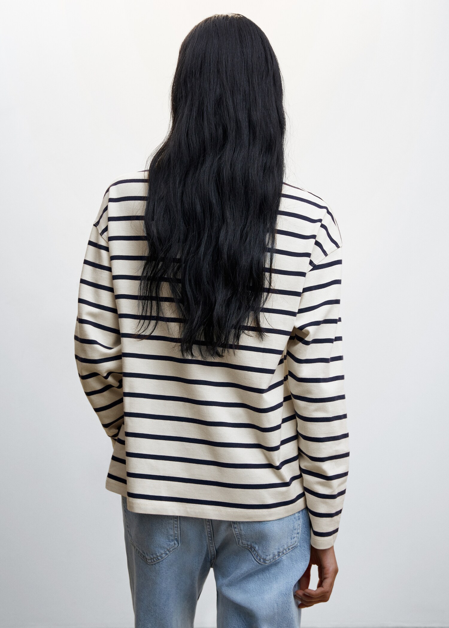 Striped cotton-blend sweatshirt - Reverse of the article