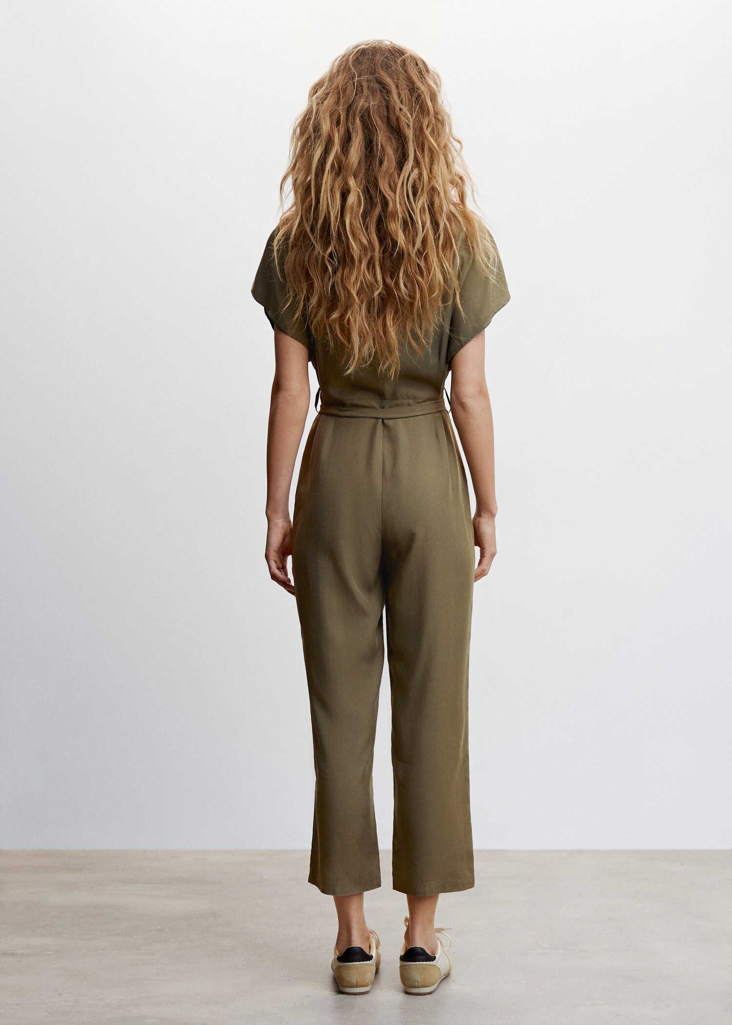Lyocell jumpsuit with belt - Reverse of the article