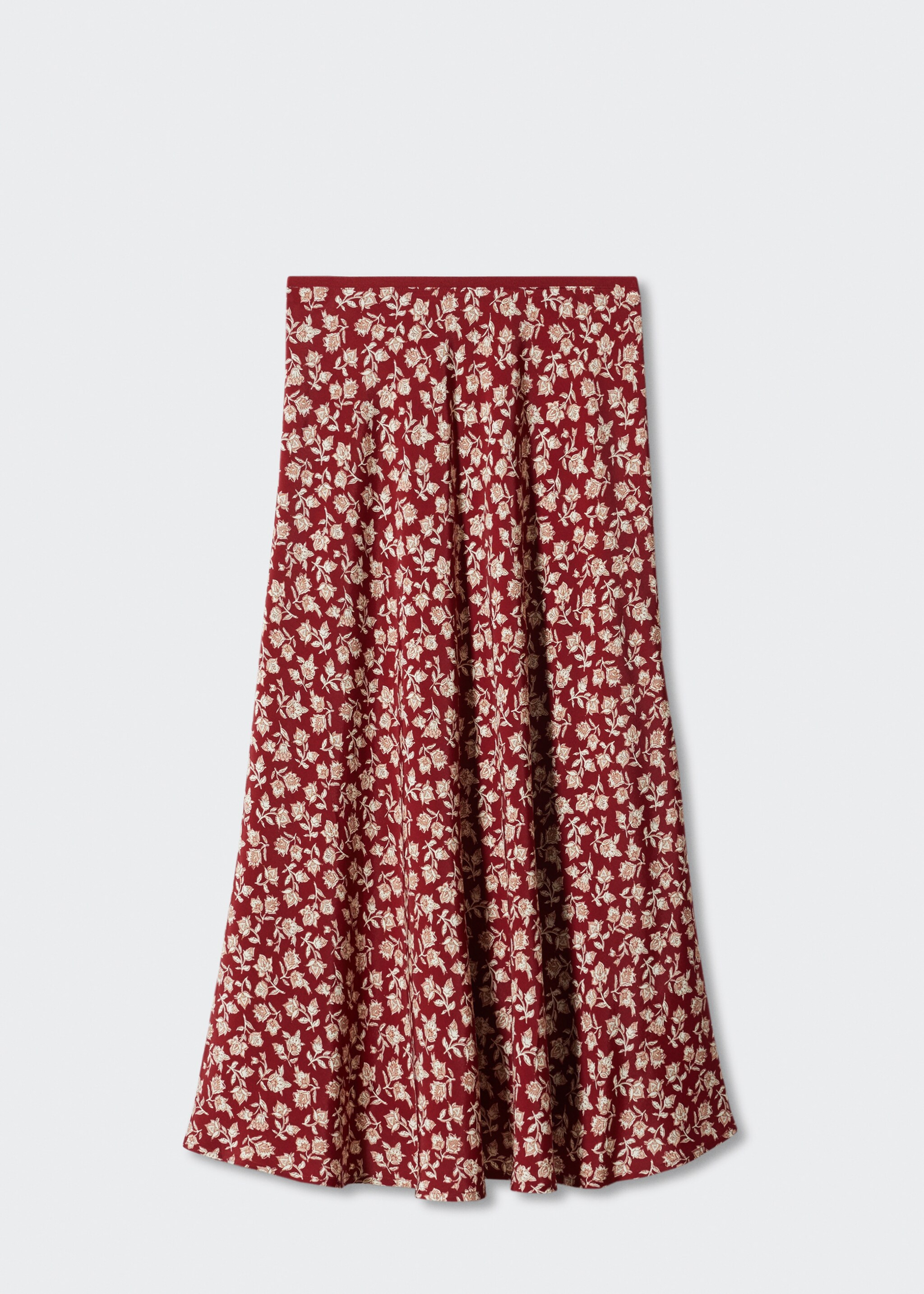 Flowers midi skirt - Article without model, Red. Ref: 47085847-00.