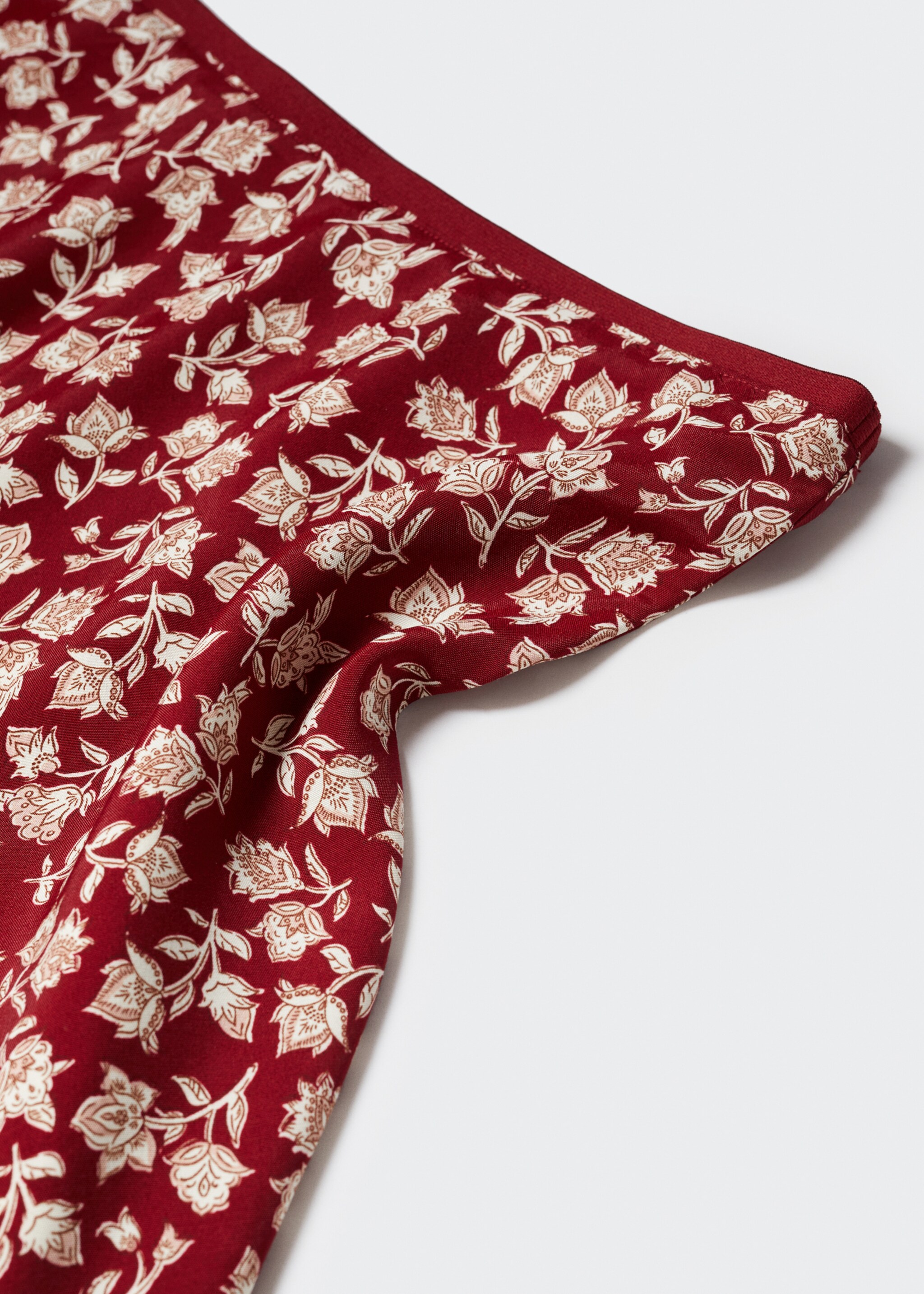 Flowers midi skirt - Details of the article 8, Red. Ref: 47085847-00.