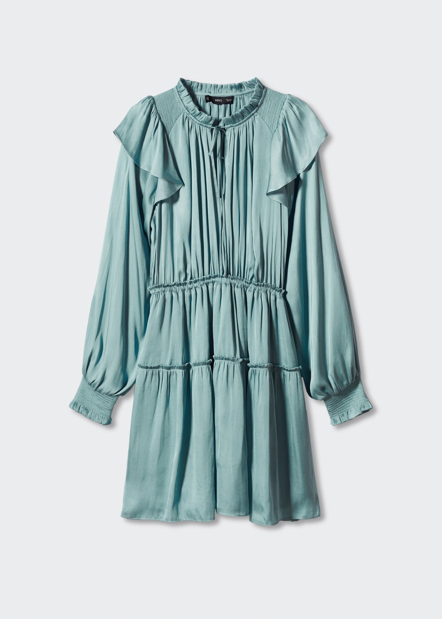 Vestido satinado volantes - Artículo sin modelo