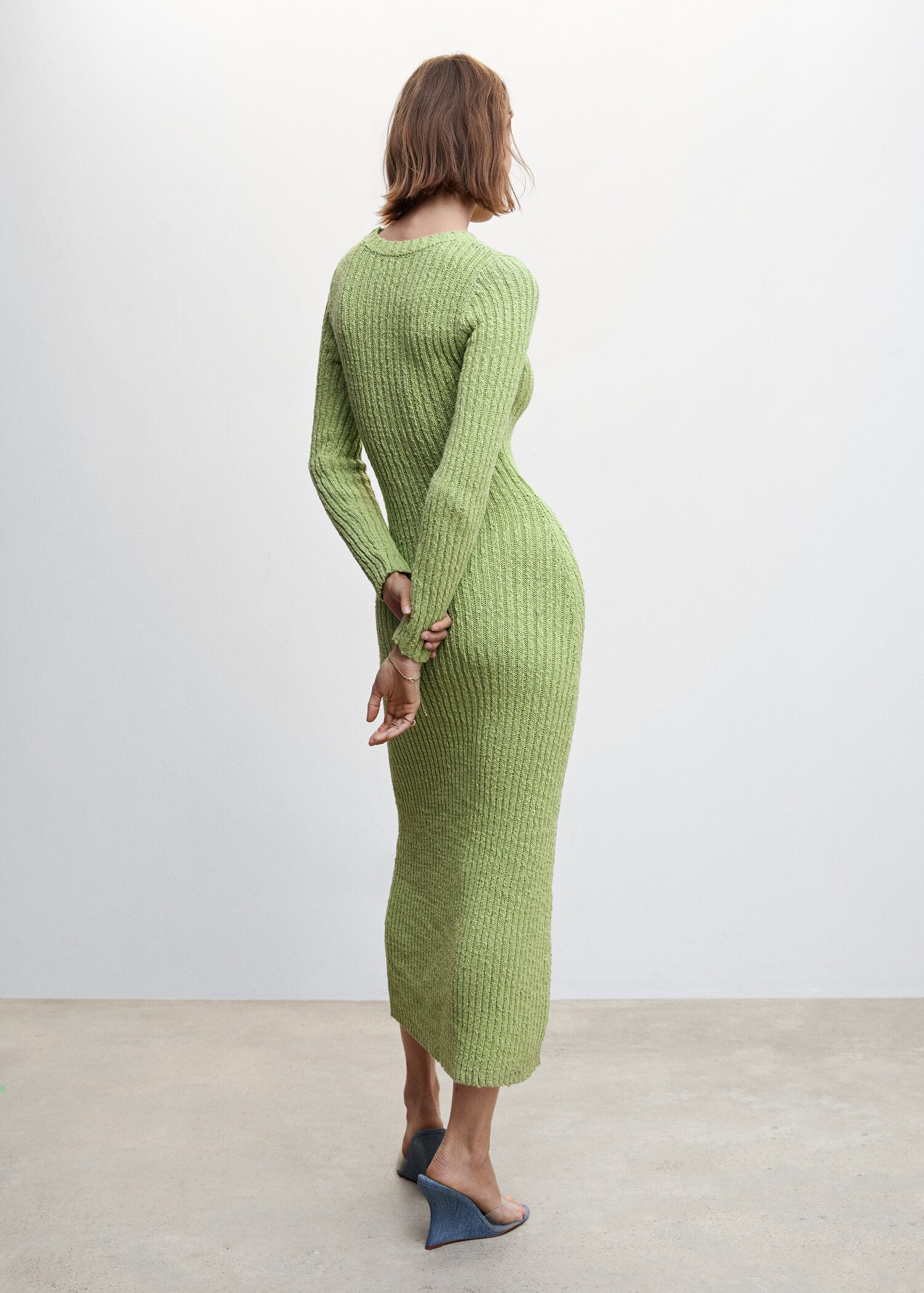 Ribbed long dress - Reverse of the article