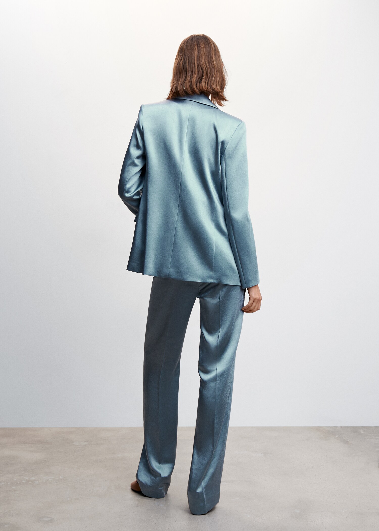 Satin trousers with elastic waist - Reverse of the article
