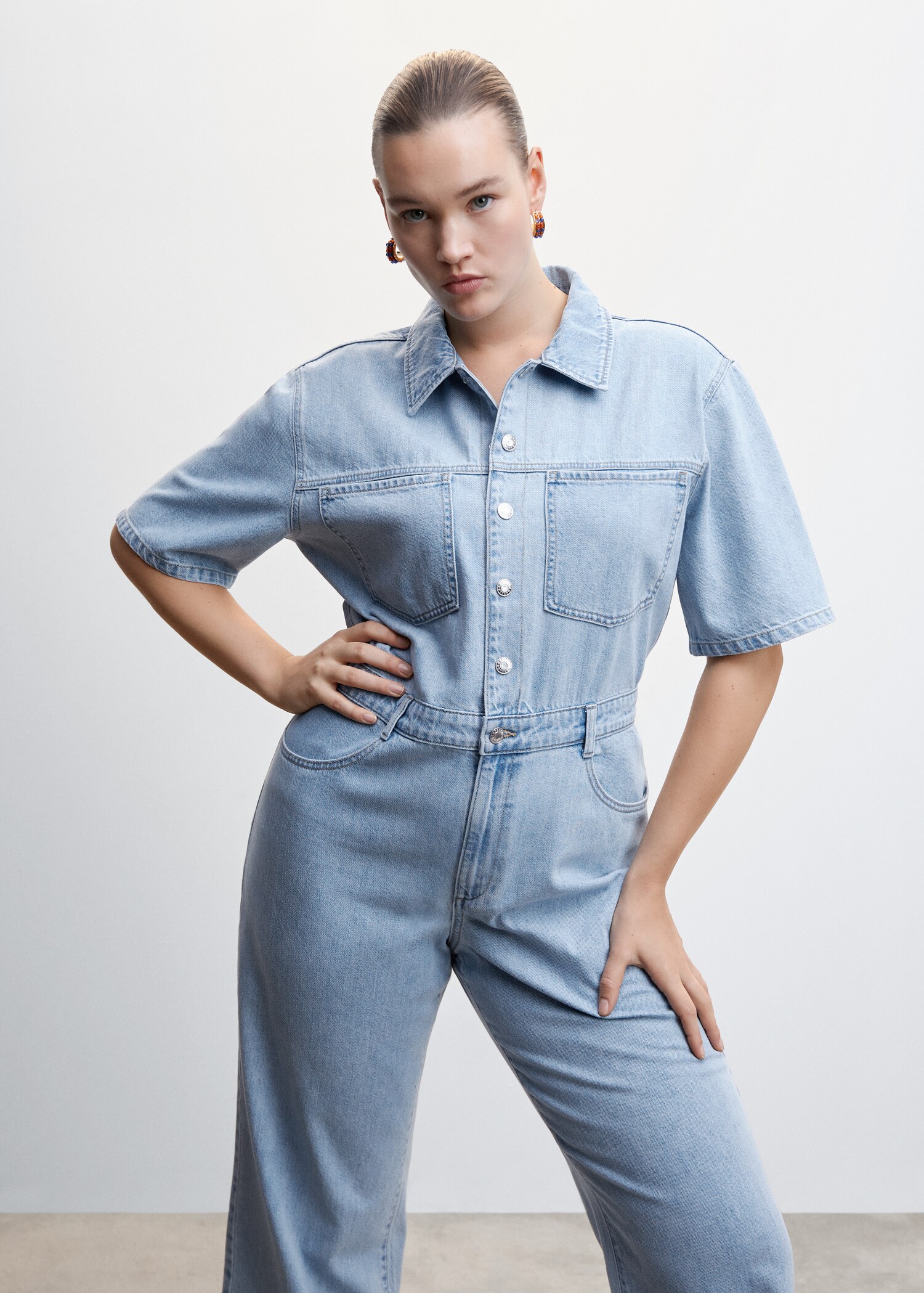 Long denim jumpsuit - Details of the article 5