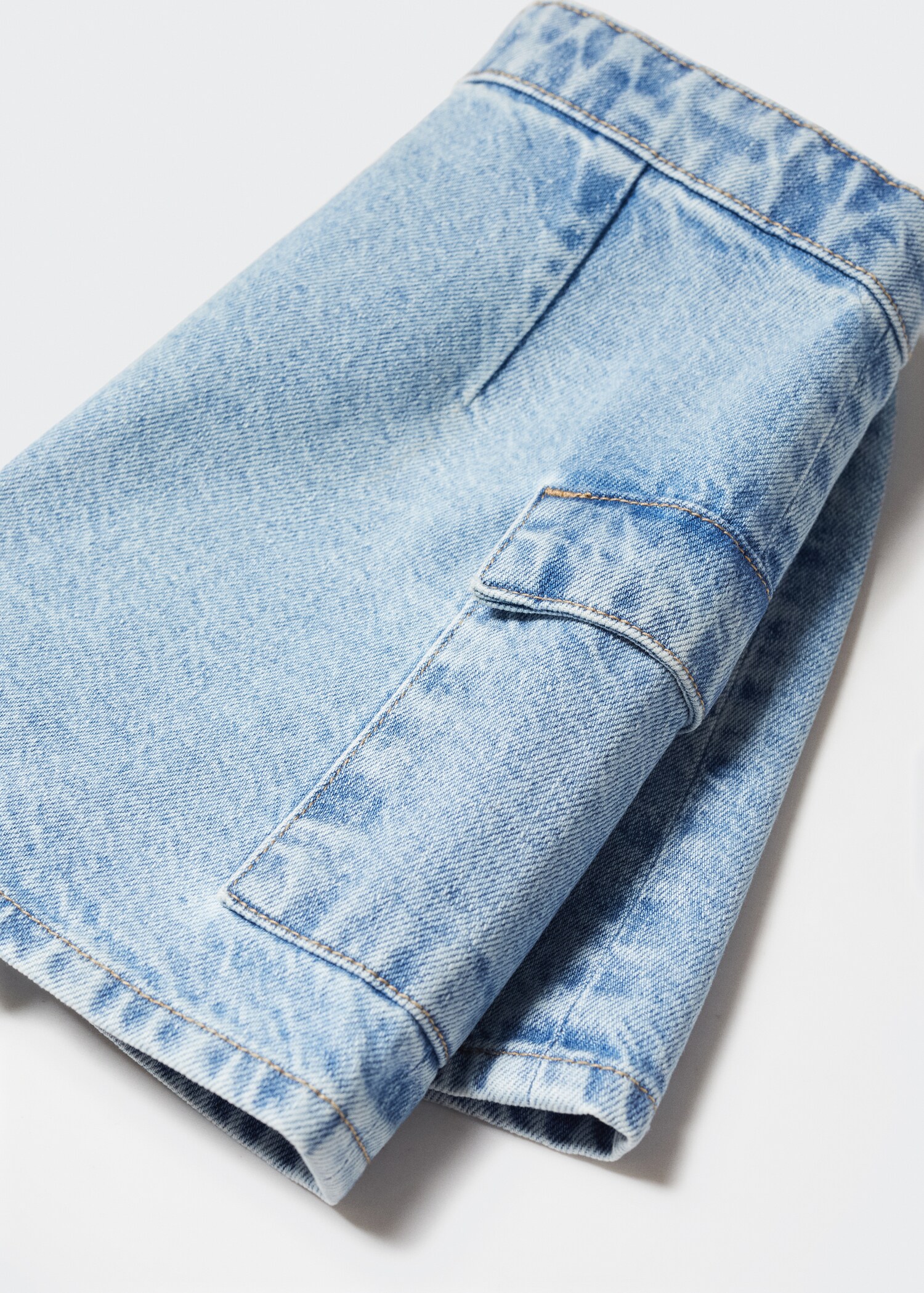 Crossed denim mini-skirt - Details of the article 8