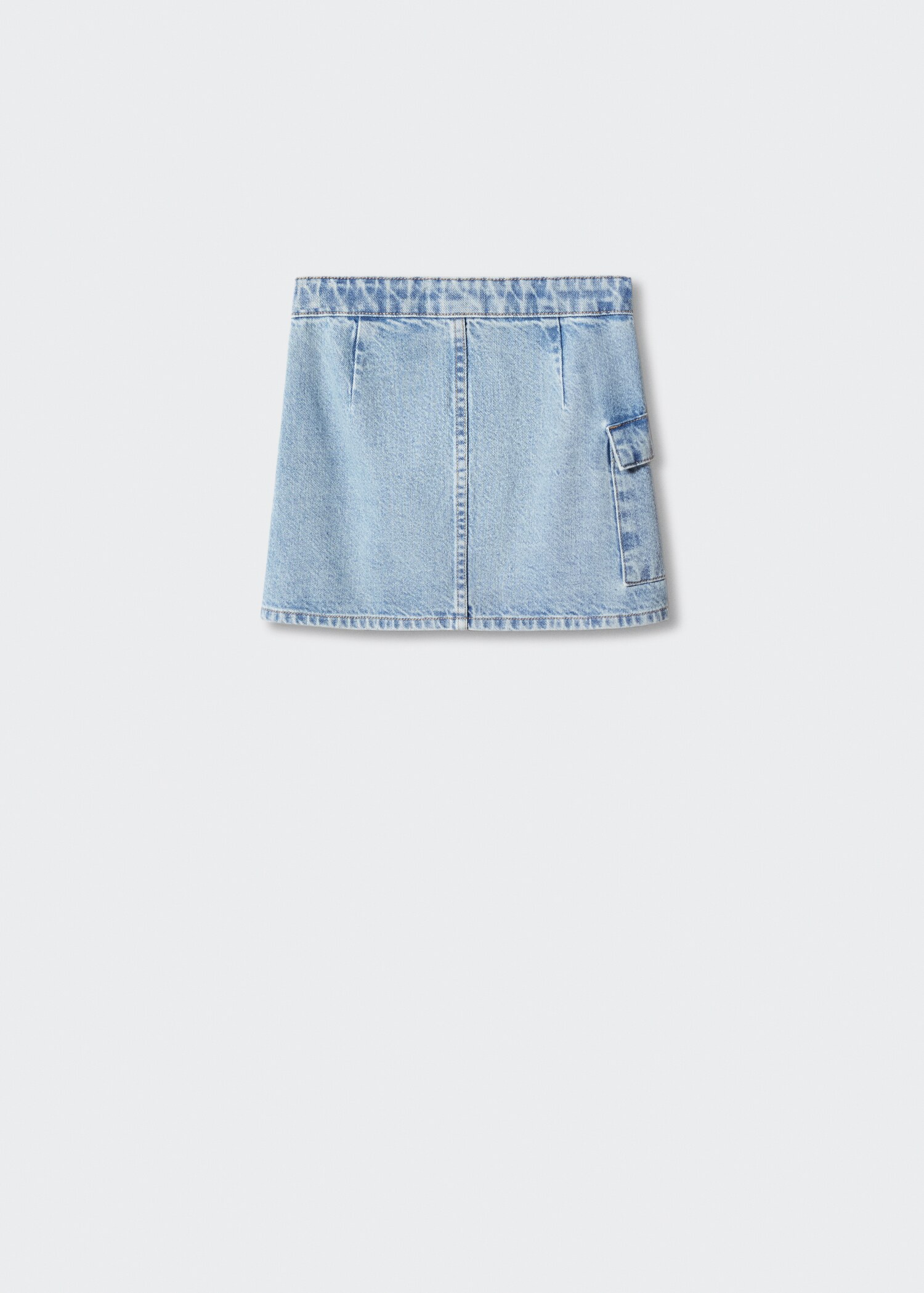 Crossed denim mini-skirt - Reverse of the article