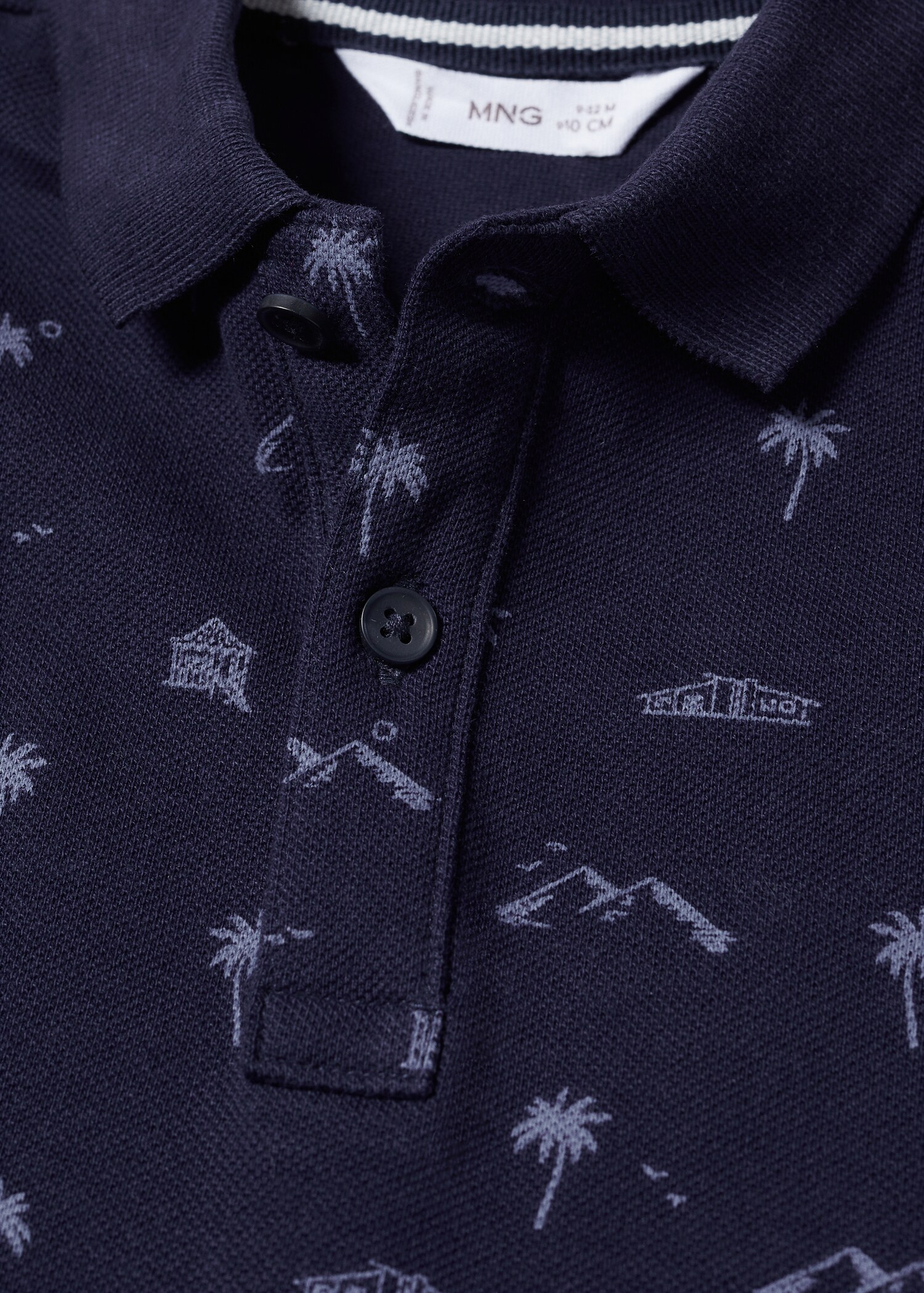 Printed cotton polo shirt - Details of the article 8