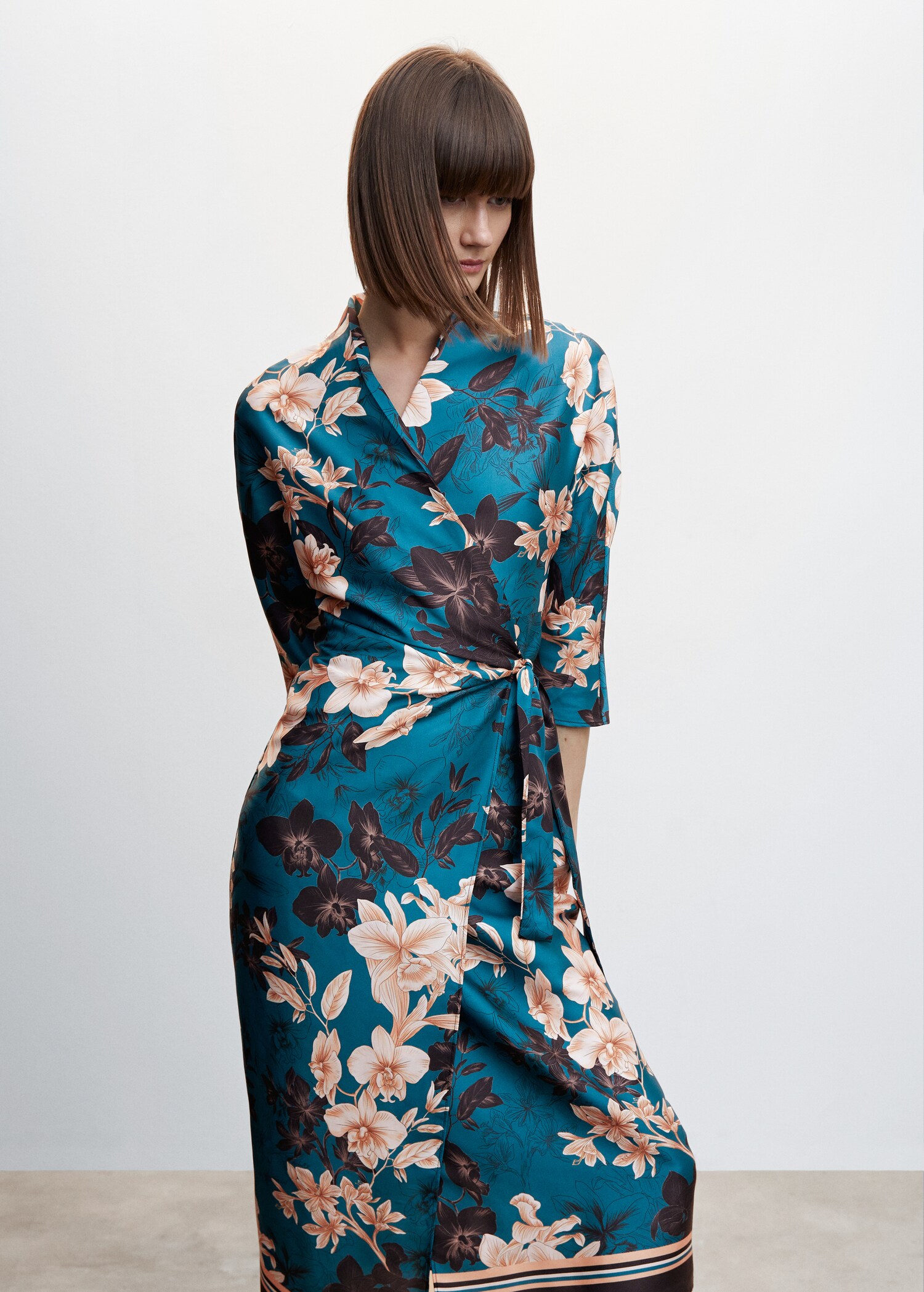 Floral print kimono dress - Medium plane