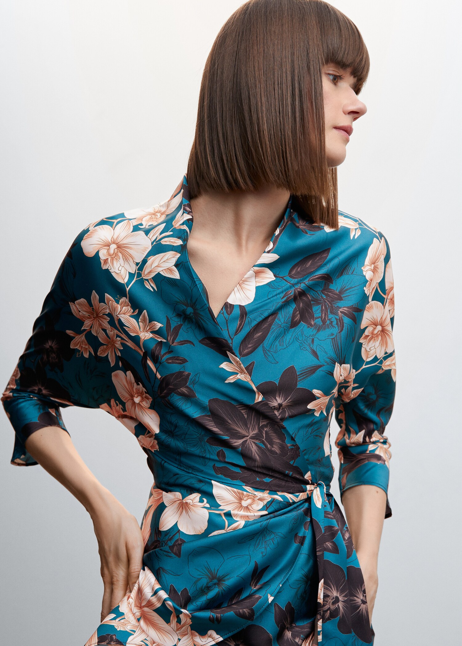 Floral print kimono dress - Details of the article 6