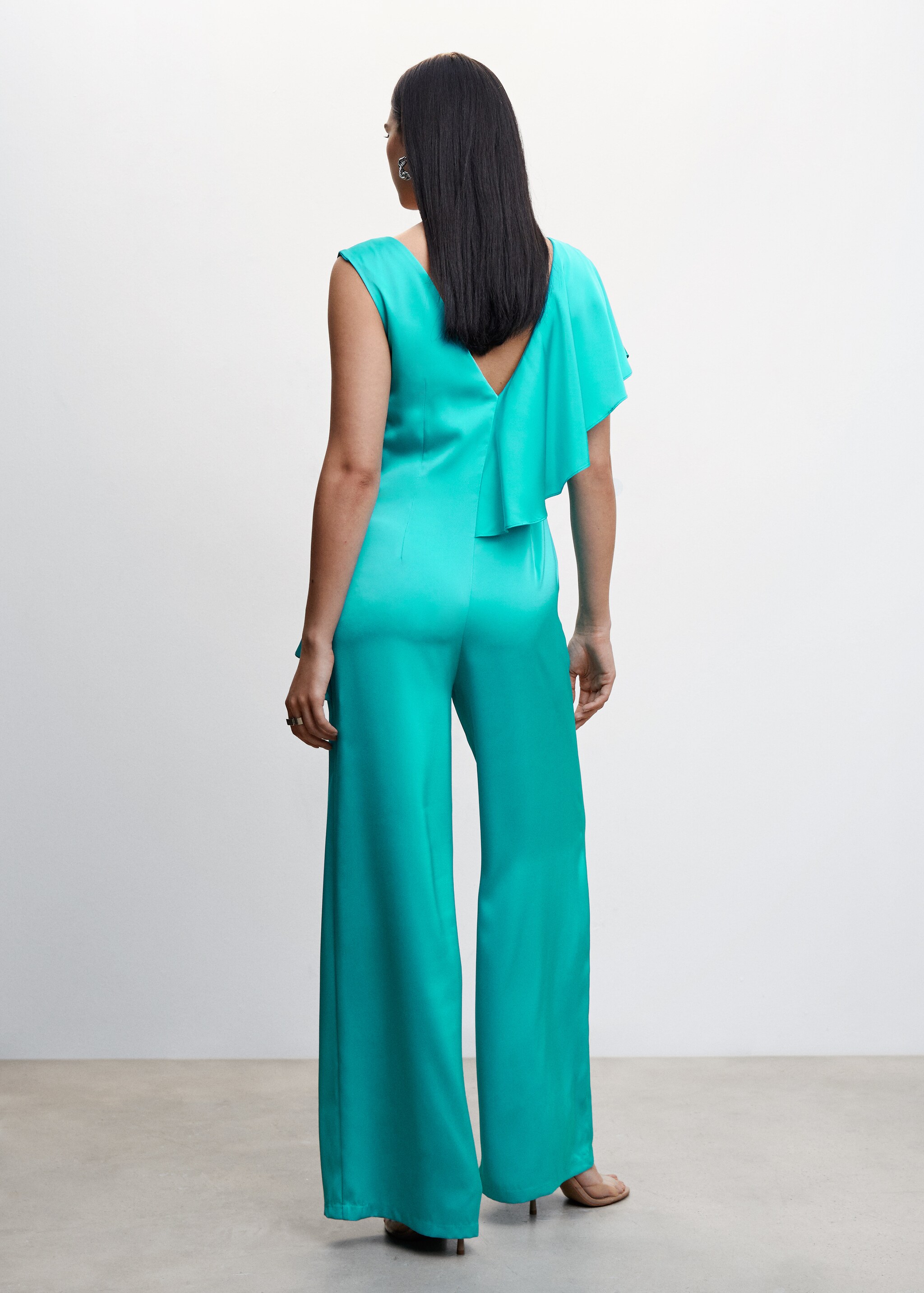 Ruffled satin jumpsuit - Reverse of the article