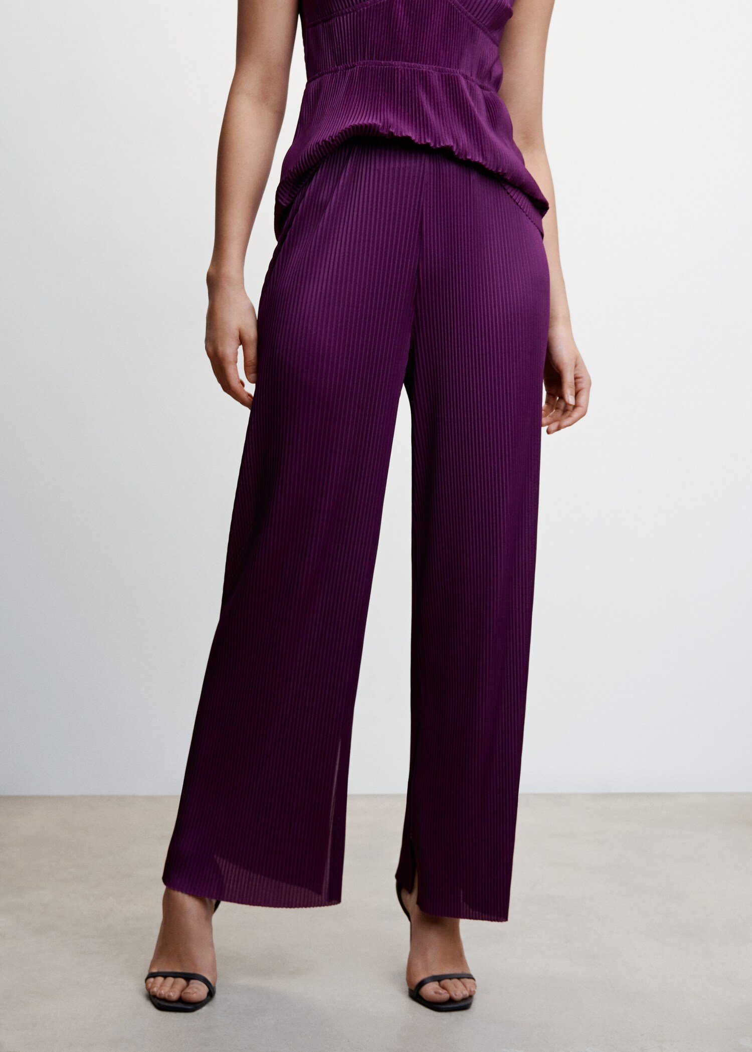 Pantalon palazzo plissé - Plan moyen