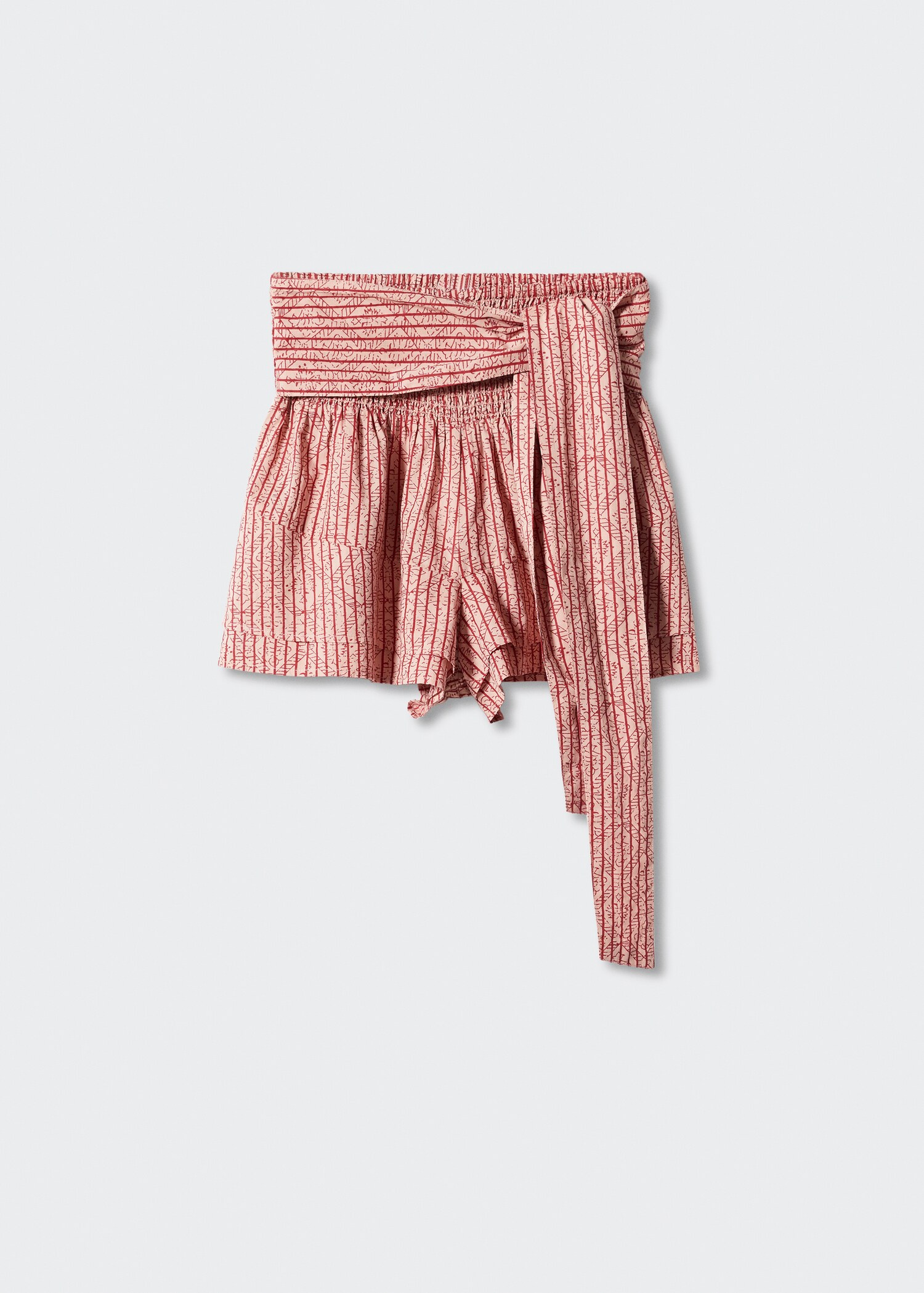 Pantaloni scurți largi cu fundă - Articol fără model